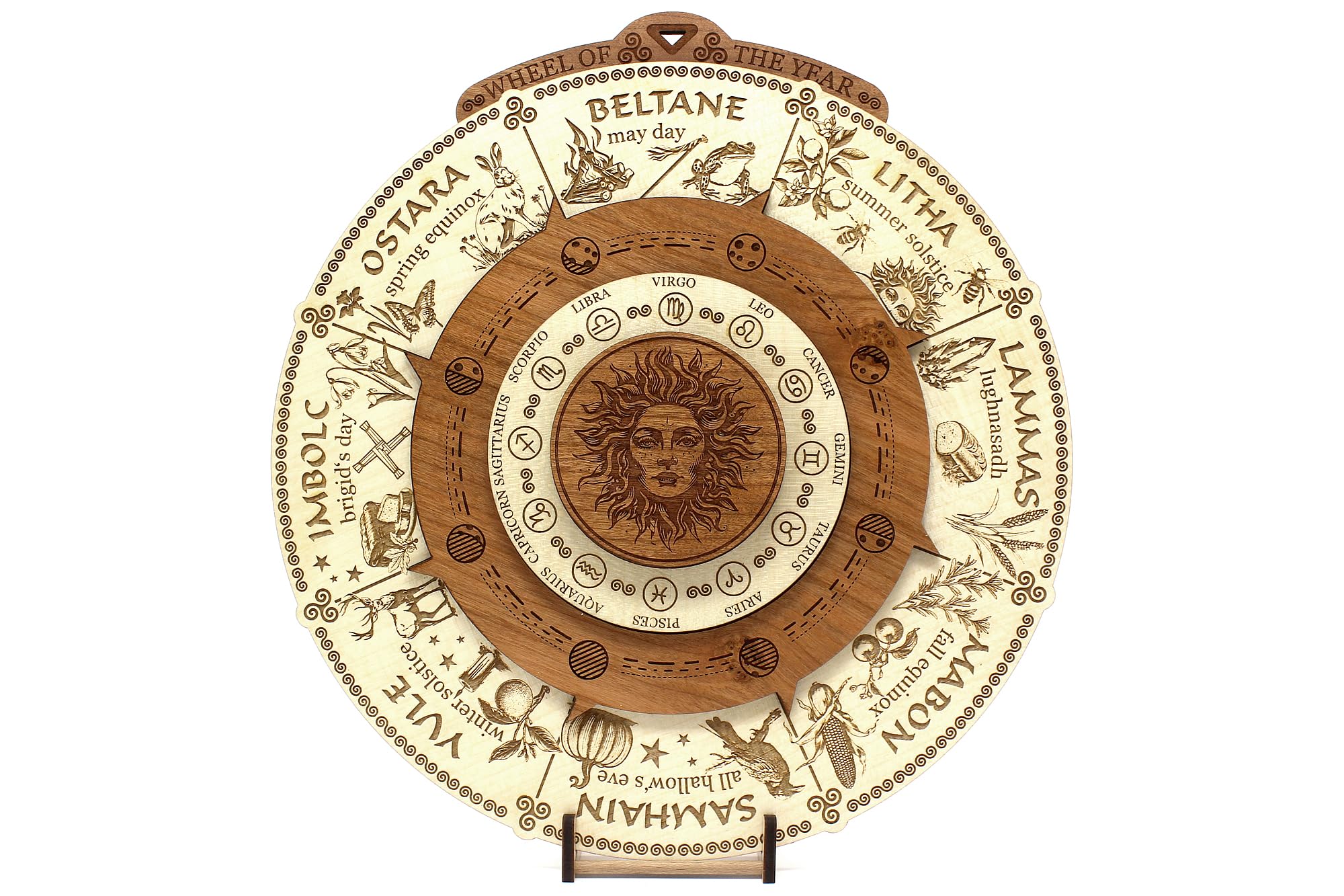Bausatz Jahresrad / Heidnischer Jahreskreis: Wicca-Jahreskreis mit Ständer