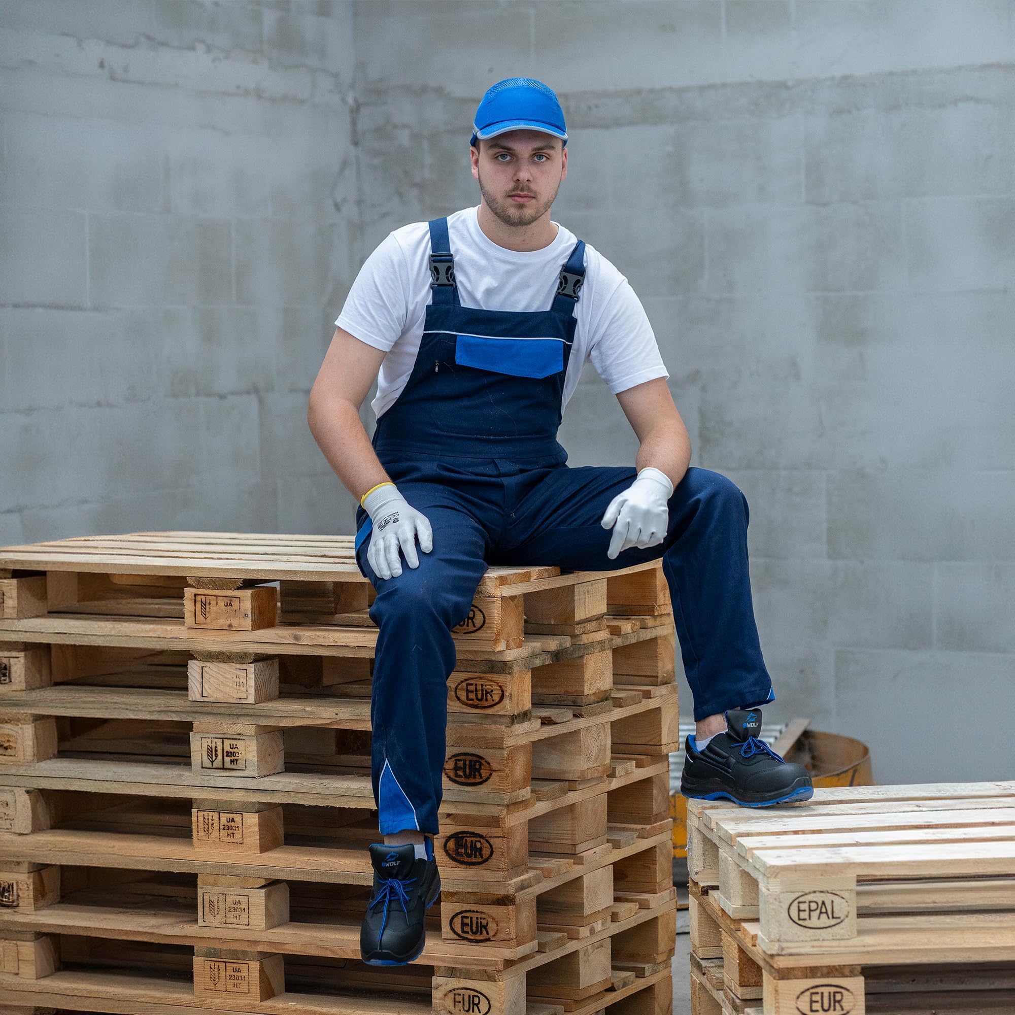 BWOLF ARES - Salopette da lavoro in 100% cotone, pantaloni da lavoro