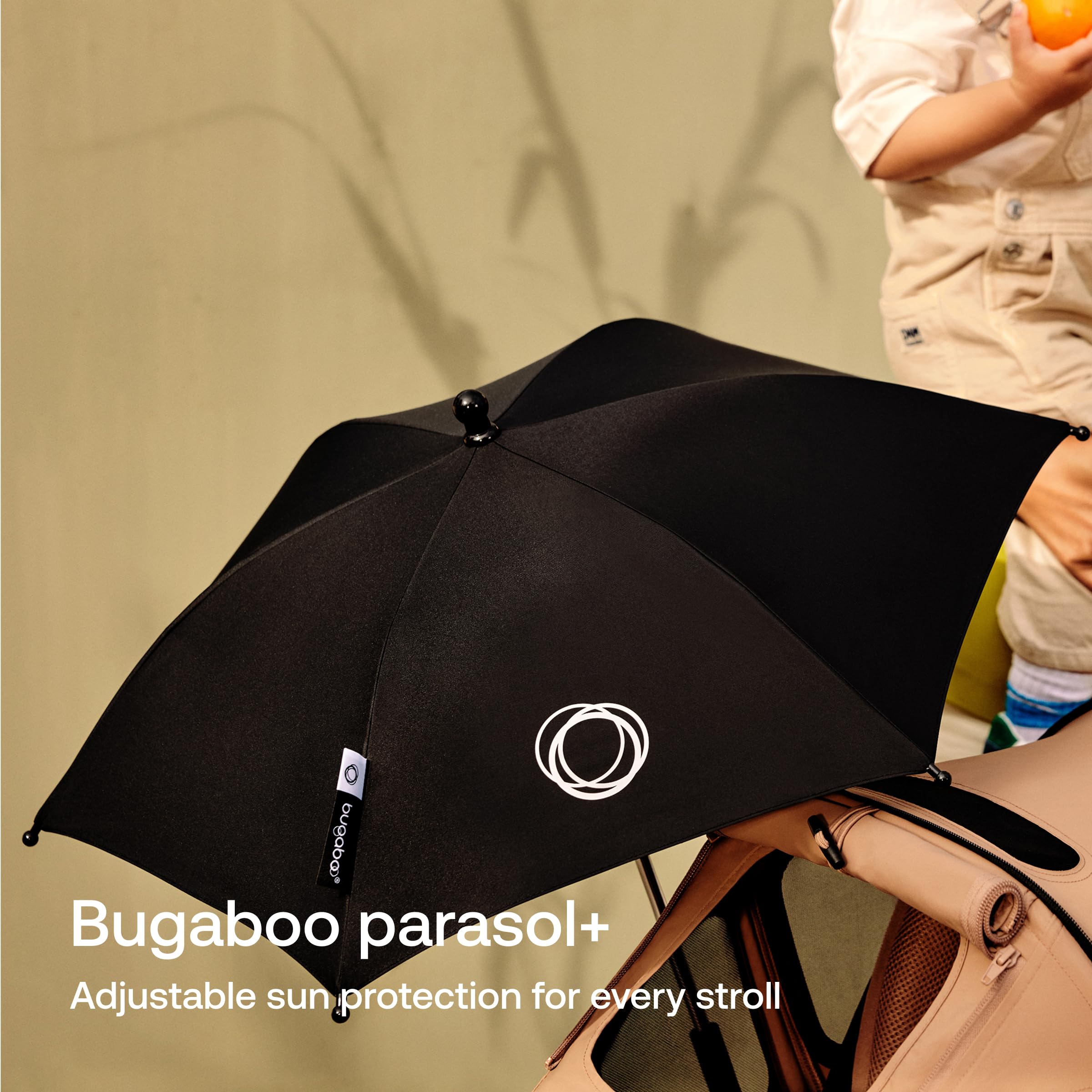 Bugaboo Parasol UPF 50+ Adjustable Sun Shade for Bugaboo Strollers - Black