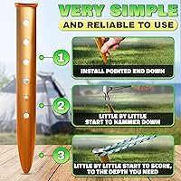Vista 5 de 6 Pack Snow Stakes for Winter - 12.6" Lightweight Aluminum Tent Stakes for Sand, Snow & Soft Ground, Vibrant Color and Wind-Resistant, Durable and