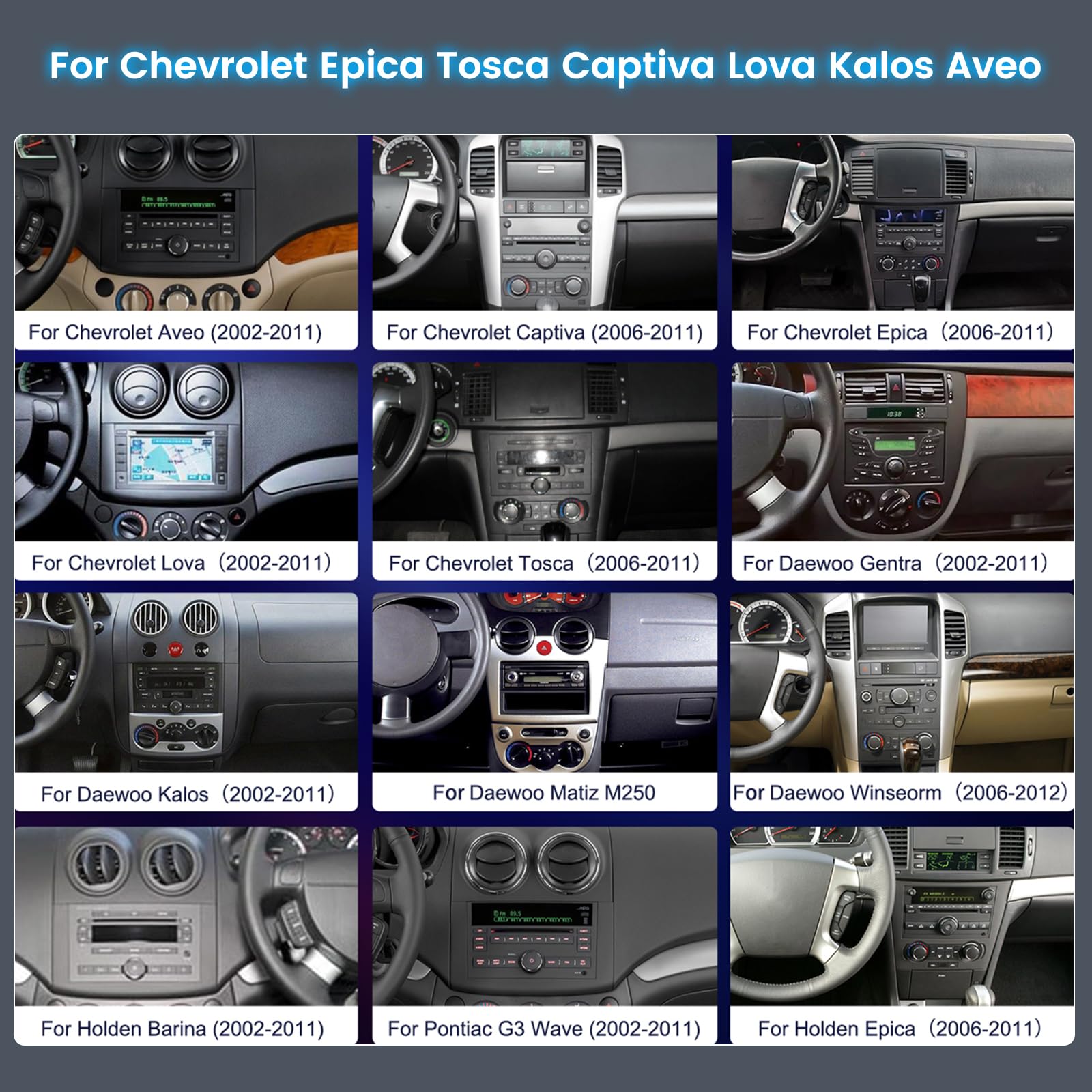 [2G+64G]Inefala Android 15 Autoradio per Chevrolet Epica Tosca Captiva Aveo con Wireless Carplay Android Auto, 9 Pollici Touchscreen Stereo Auto Bluetooth con Navi GPS WiFi RDS/FM SWC Retrocamera Mic