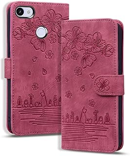 Torske Google Pixel 3a ケース 手帳型 ピクセル3a ケース グーグル Pixel3a カバー さくら柄 グーグルぴくせる 3a 用カバー 油絵デザイン ヴィンテージカラー 快適な質感 財布型 Pixel 3a スマホケース カード収納あり 使う便利性 全面保護 グーグルピクセル3a ケース ピクセル 3a カバー Google Pixel 3a 対応 携帯ケース 5.6インチ 赤