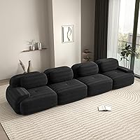 Vista 28 de Sofás modernos sin hueso de 152 pulgadas para sala de estar, sofá modular de pana, sofá modular camel, sofás de 4 plazas para sala de estar, sofás