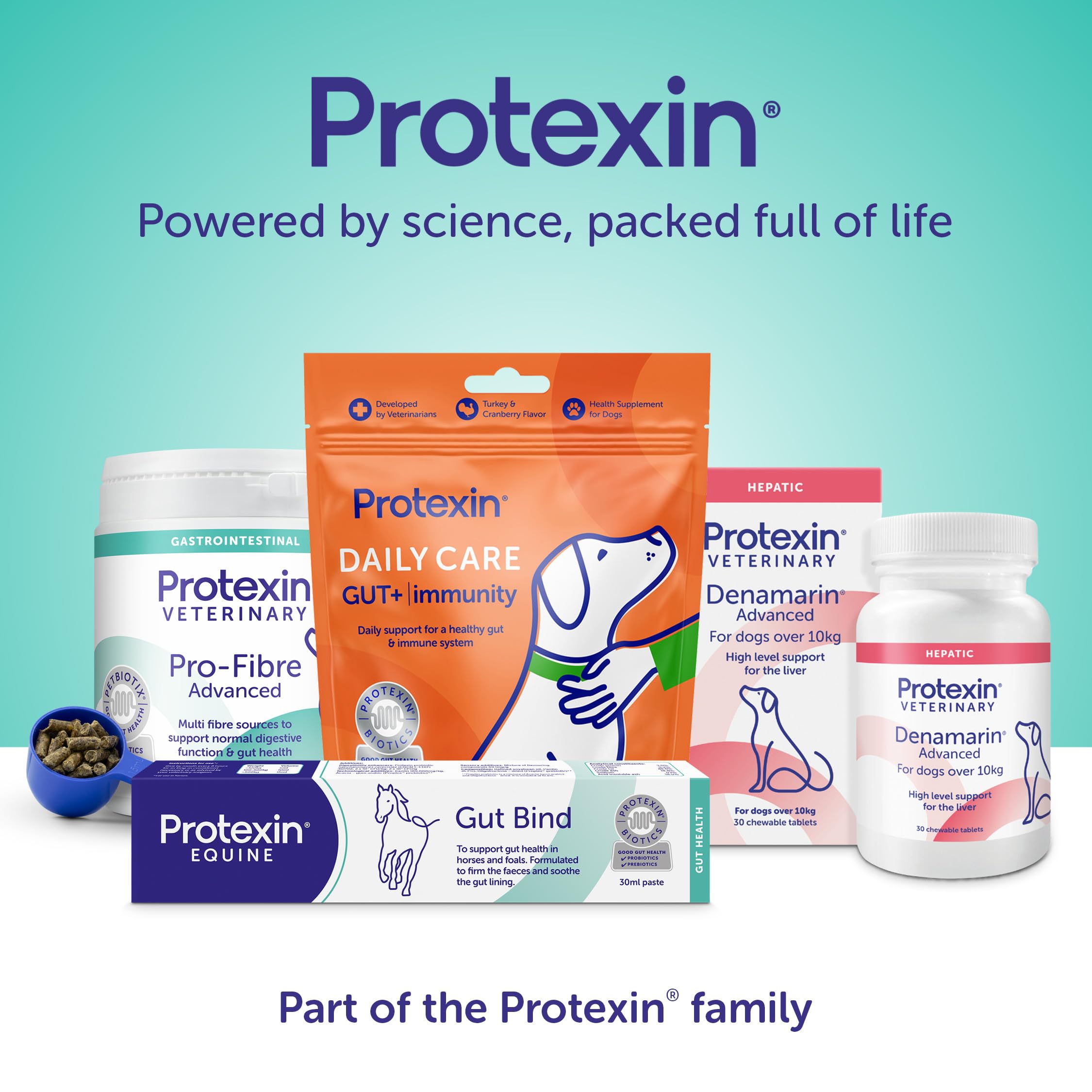 Protexin Pro-Fibre Complément digestif à haute teneur en fibres avec probiotiques et prébiotiques, probiotiques pour chiens pour soutenir la santé intestinale, la fonction immunitaire et la qualité