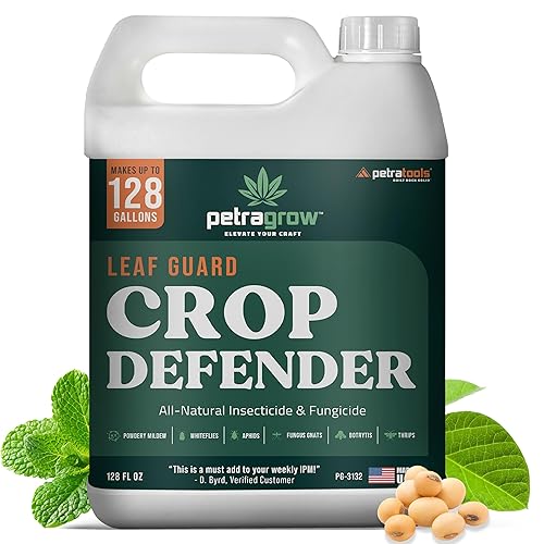 Petra Grow Crop Defender Leaf Guard - Pesticida súper concentrado, acaricida, fungicida de plantas, insecticida para plantas de interior, aerosol de