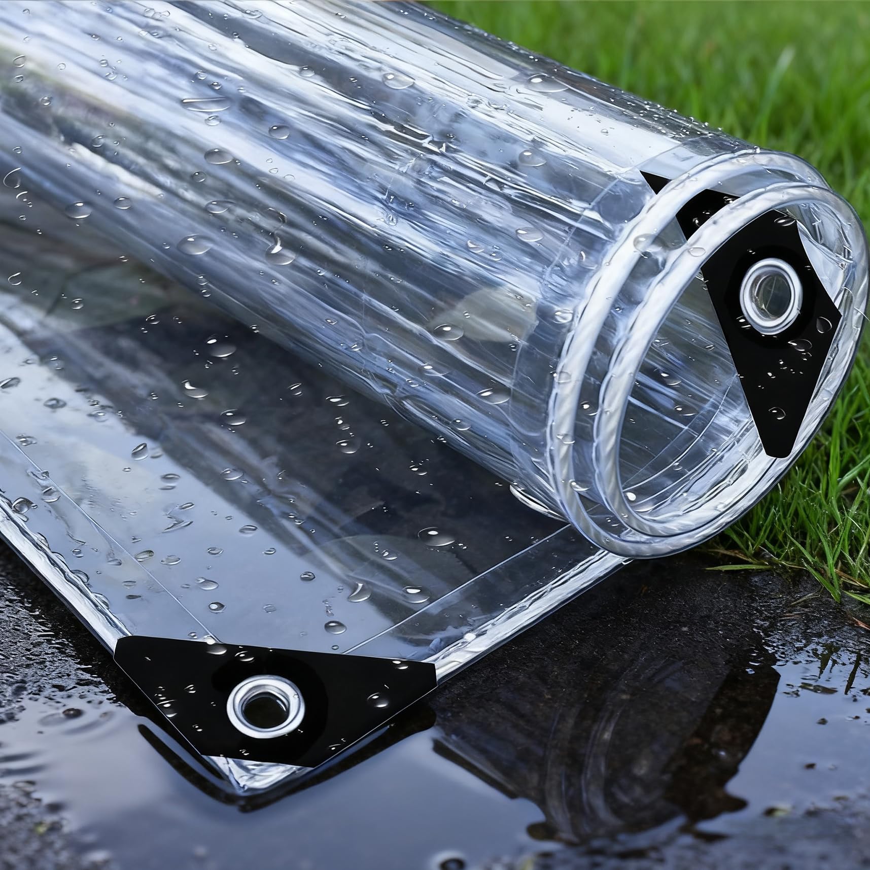 Lona exterior transparente de alta resistencia 145x200 cm impermeable al desgarro