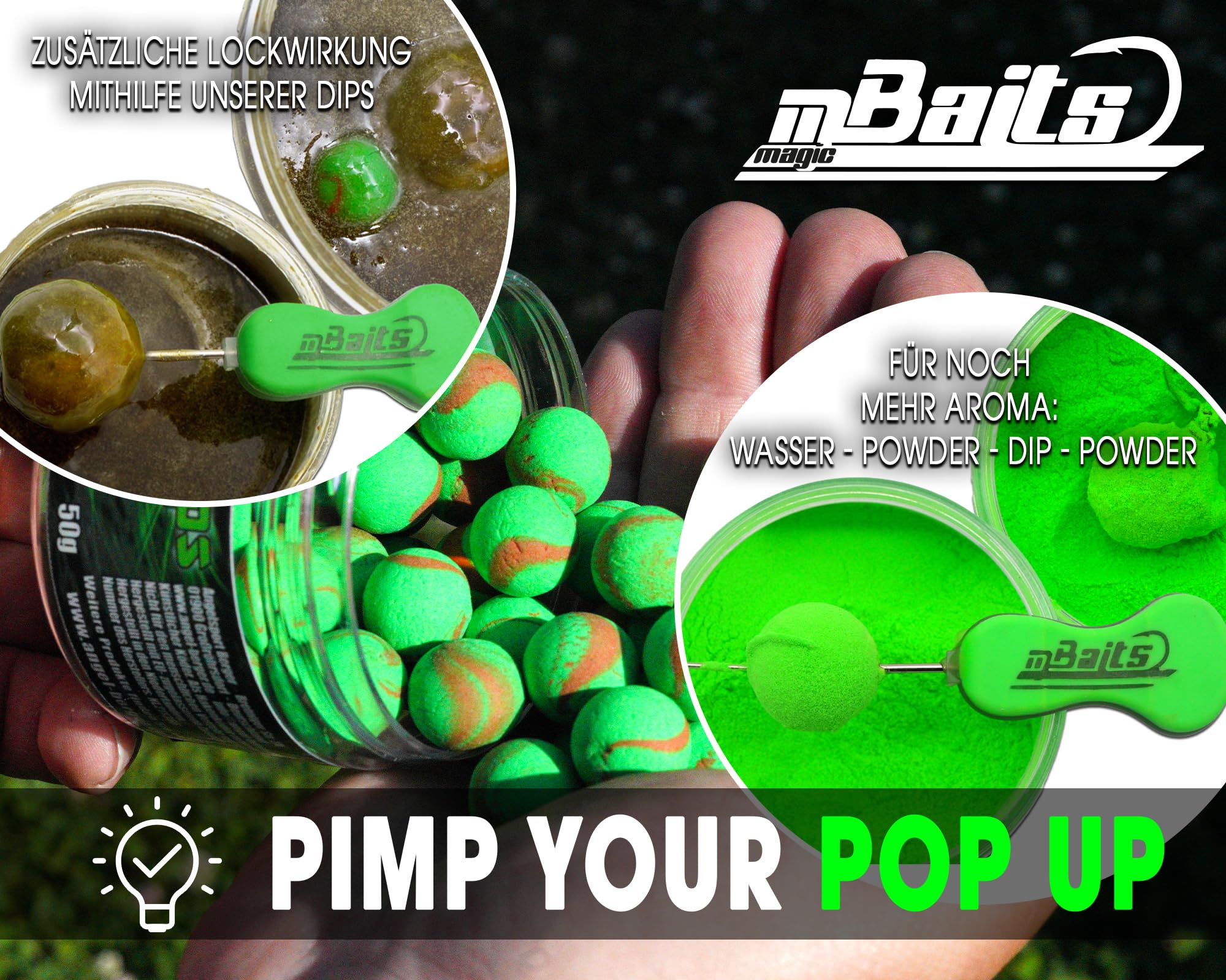 Angel-Berger Magic Baits Bait Bundle Premium Two Tone Pop Ups All in One Köderset Pop Up Boilies Sparpack Carp Hookbaits Floating Vorteilspack Boilies schwimmend