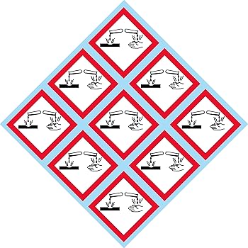 Amazon Com Ghs Corrosion Corrosive Pictogram Kit 2 X 2 Decals Package Of 10 Sheets Osha Compliant Vinyl Decal Label Sticker 9 Decals Per Sheet Automotive