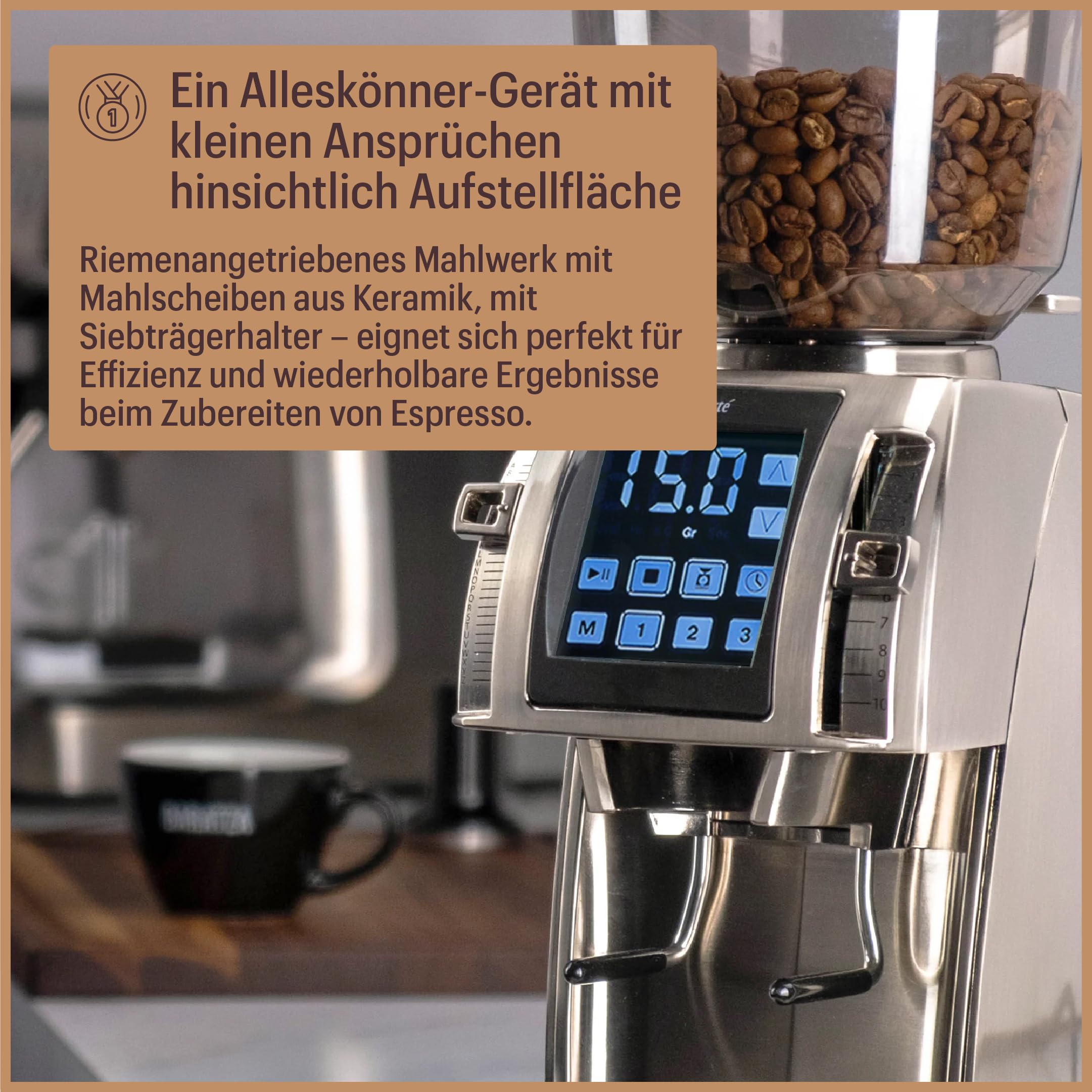 Baratza Forte AP Kaffeemühle, Edelstahl | Elektrische Kaffeemühle mit Flachen Keramik-Grate, Touchscreen, Für Espresso, Capucchino, oder Individuelle Dosierung