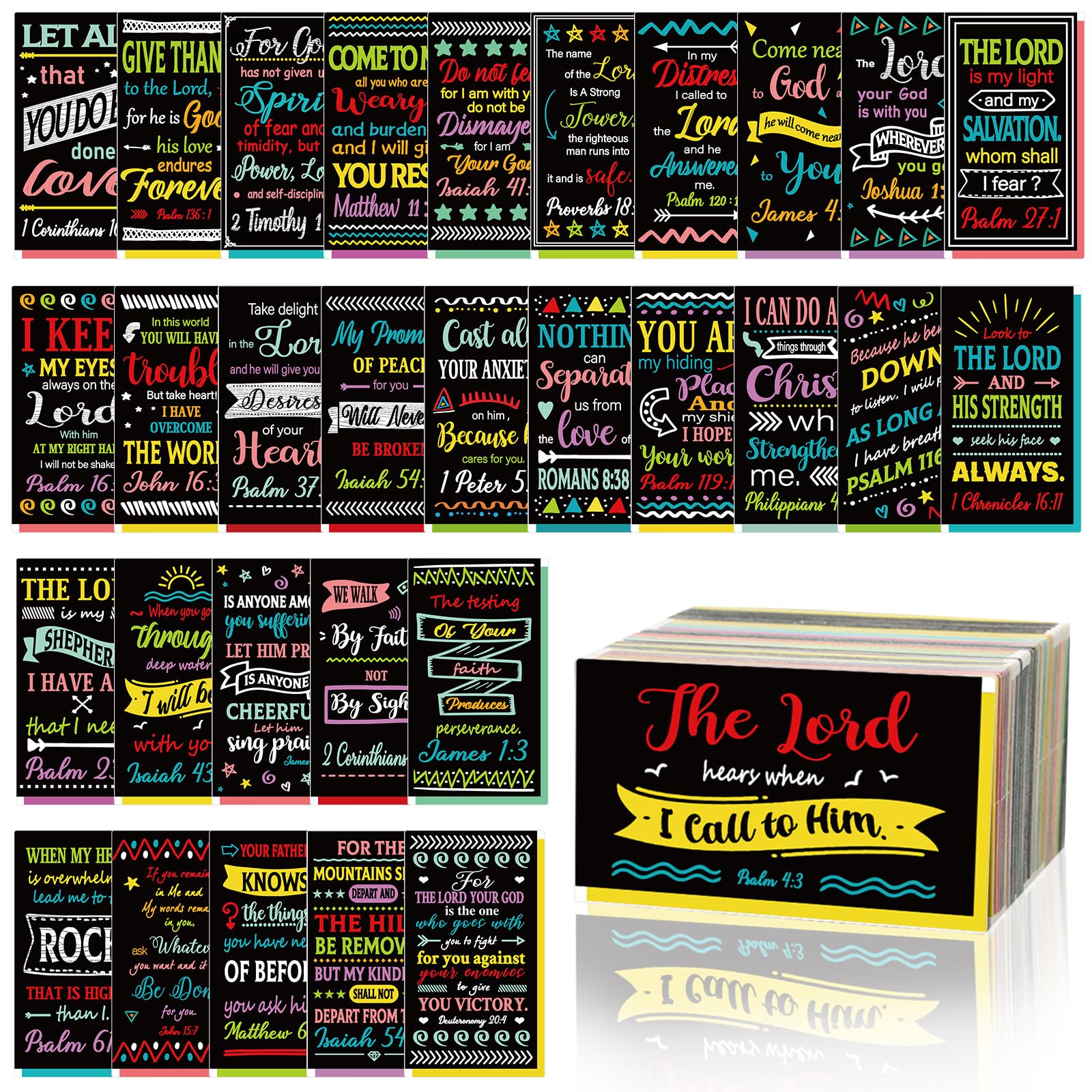 Estune 230 Pcs Bible Verse Cards with Full Scripture Bulk Mini Prayer Cards Women Men with Assorted Motivational Inspirational Gospels Quote Bulk for Friend Religious Christian Gift(Vivid Style)