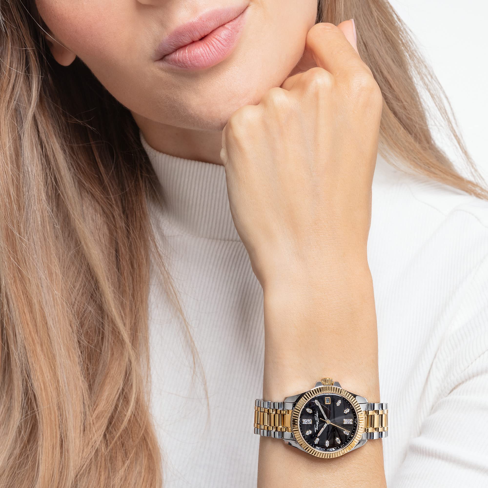 THOMAS SABO Damenuhr Bicolor Gold Silber Edelstahl, Edelstahl Silberfarben
