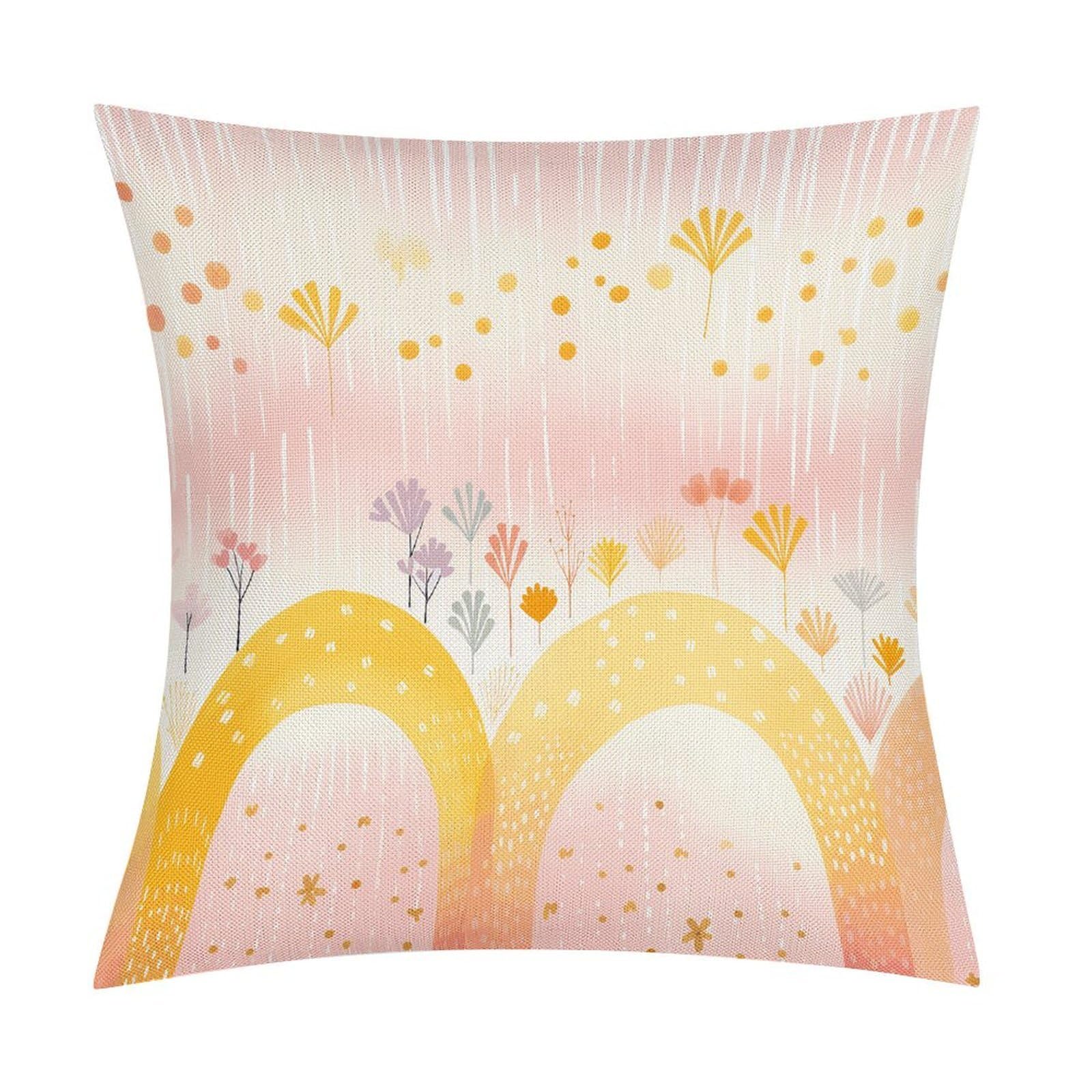 Adfgyerh Style Several Rainbows Pillow Covers Soft And Comfortable Invisible Zipper ，Home Decor 18X18 Inch Edging Technology，Throw Pillow Covers For Couch Sofa Bedroom Living Room.