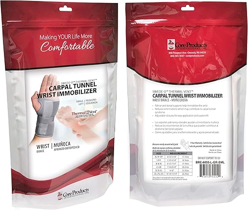 Miniatura 8 de Swede-O Soporte de inmovilizador de muñeca de túnel carpiano de ventilación térmica, izquierda - XL