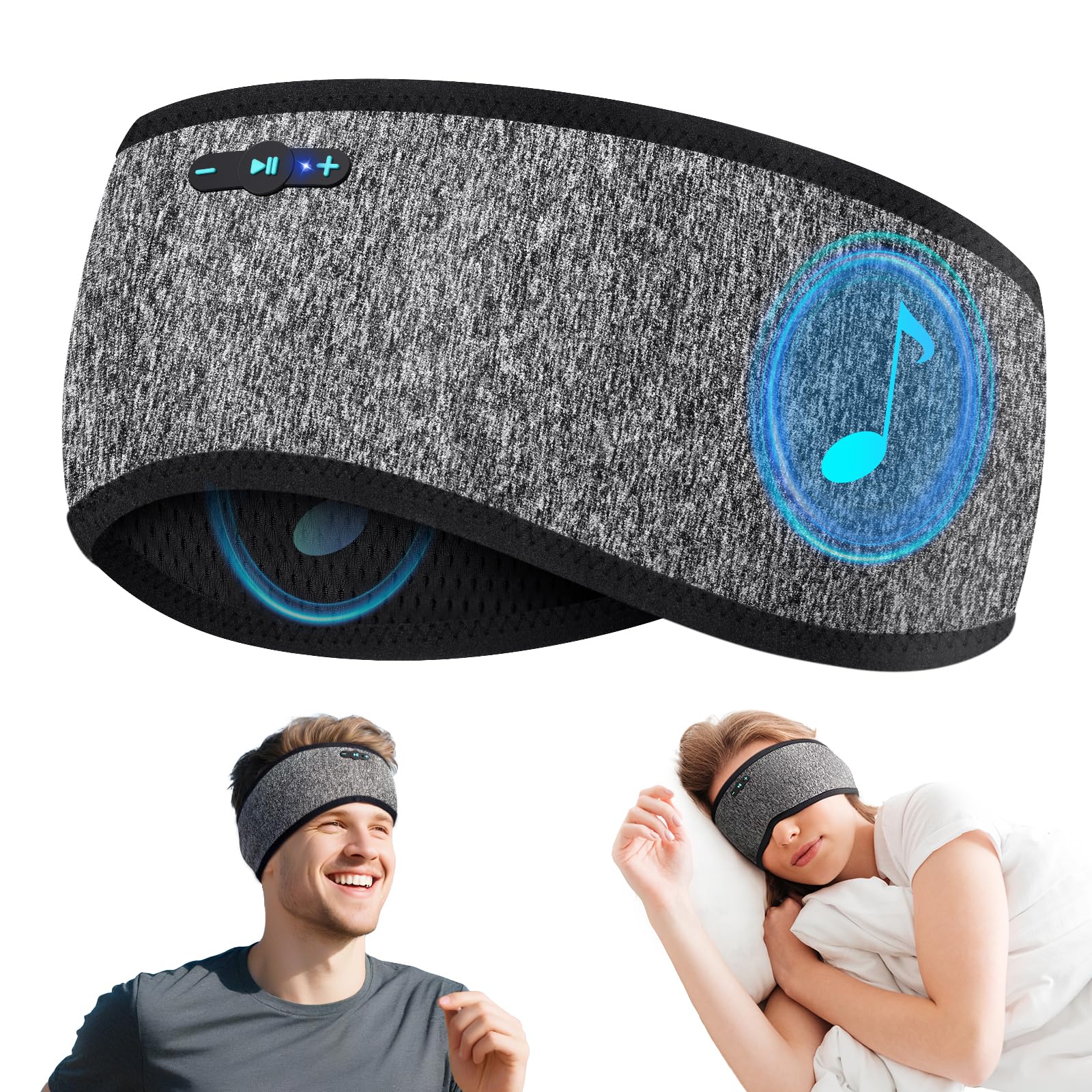 Sleep Headphones Bluetooth 6 0 Headband 20H Playtime Headband Headphones with HD Stereo Speakers Sports Wireless Earphones for