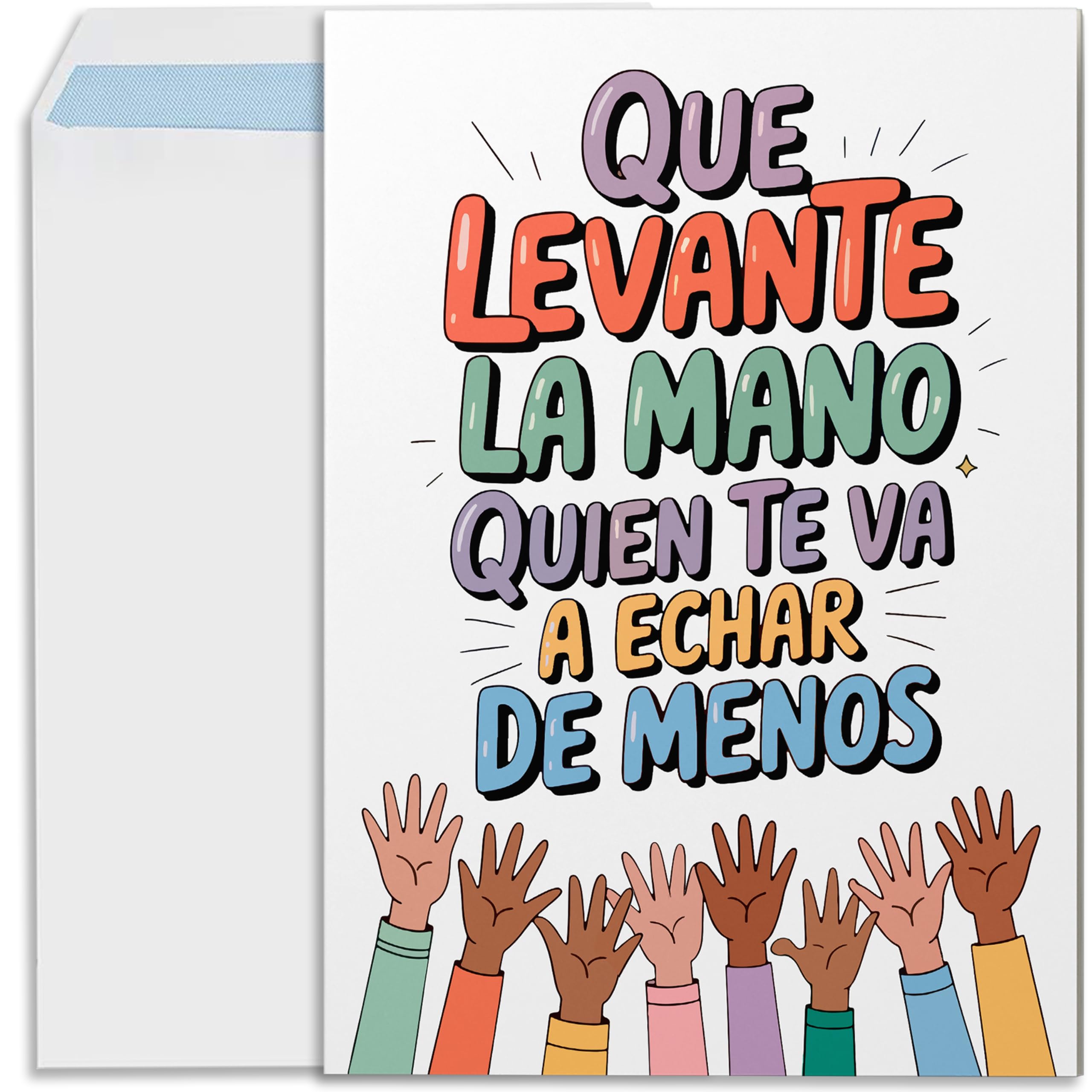 Tarjeta despedida compañero trabajo grande A4 con sobre. Detalles compañeros de trabajo tarjeta regalo despedida (Despedida 4)