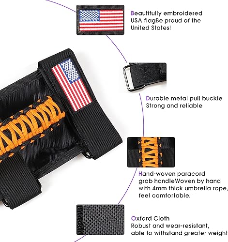 Miniatura 2 de Asas de agarre de barra de agarre para Jeep Wrangler Accesorios TJ JK JL CJ YJ 2 puertas 4 puertas 1945-2023 Jeep Gladiator JT UTV ATV  Hebilla de