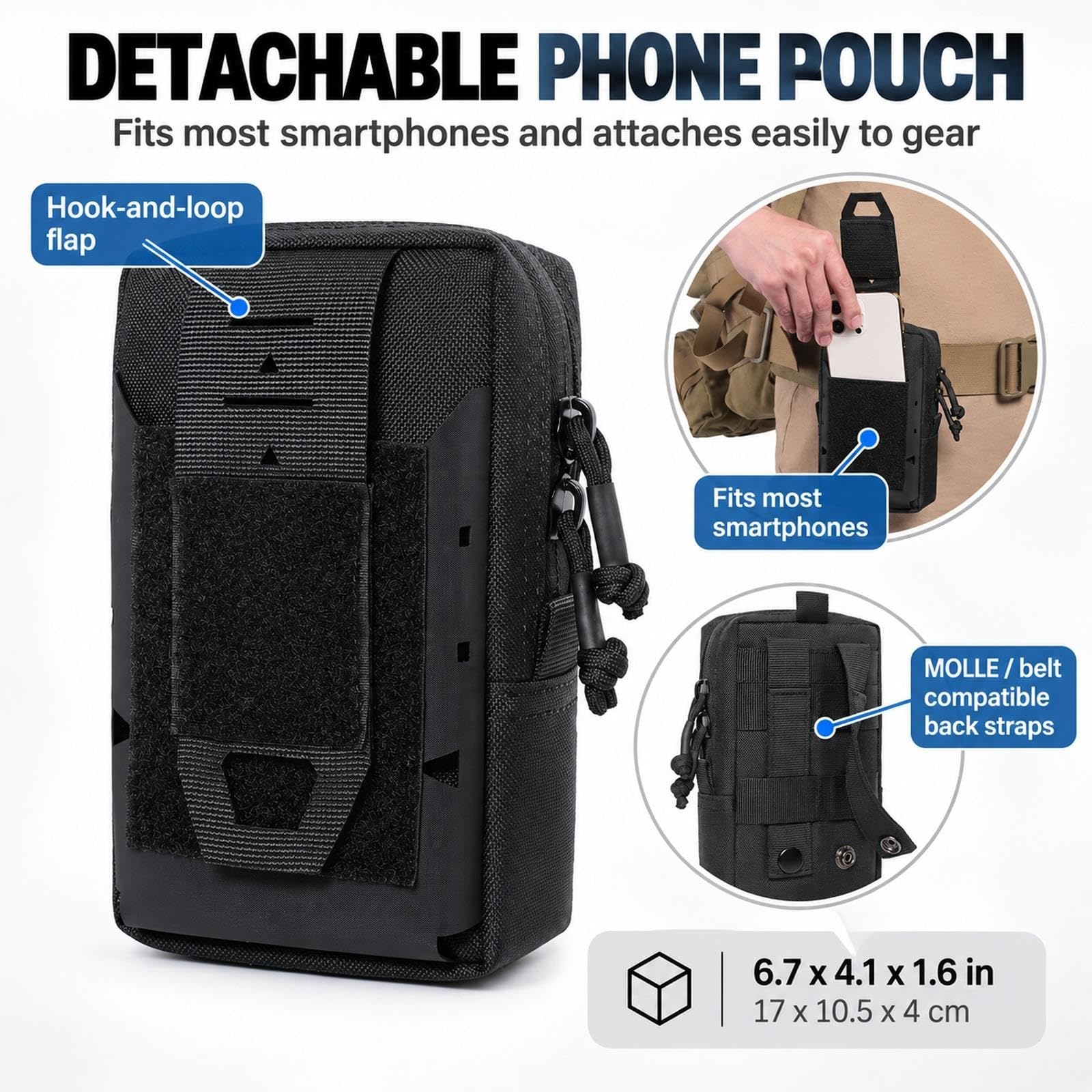 Bolsa de Muslo de Nylon 1000D + Riñonera Táctica, Set de 2 Piezas Outdoor