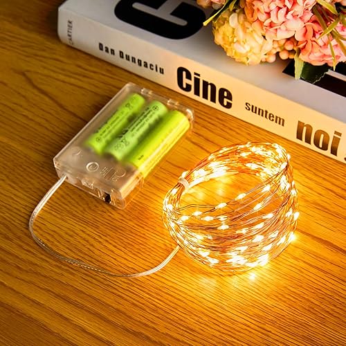 Minetom Luces de hadas enchufables 40 pies 120 luces LED impermeables de alambre de cobre con adaptador UL cadena de luces estrelladas para bodas
