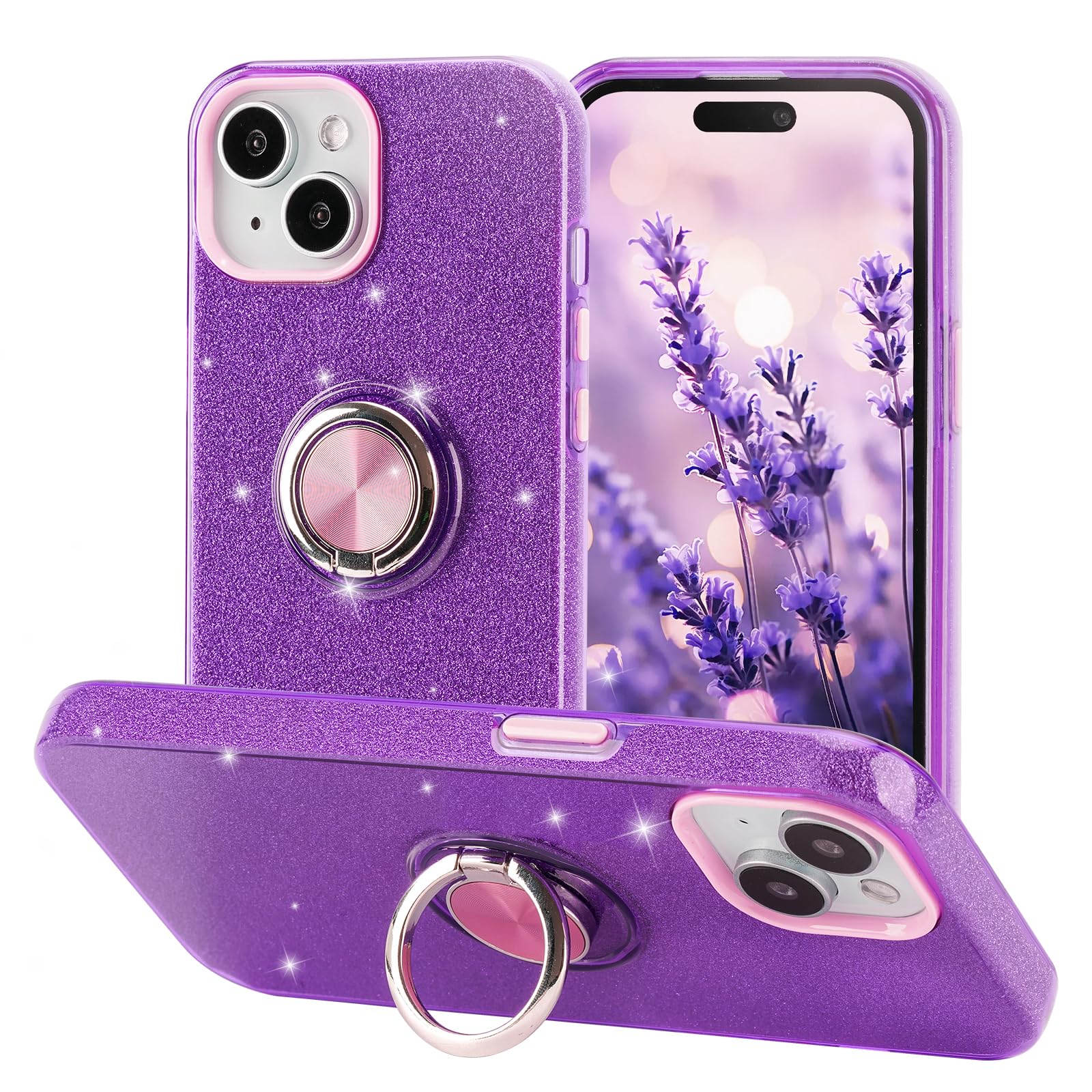 wisdompro Glitter Case for iPhone 15 Plus/14 Plus (6.7 Inch) - Image 2