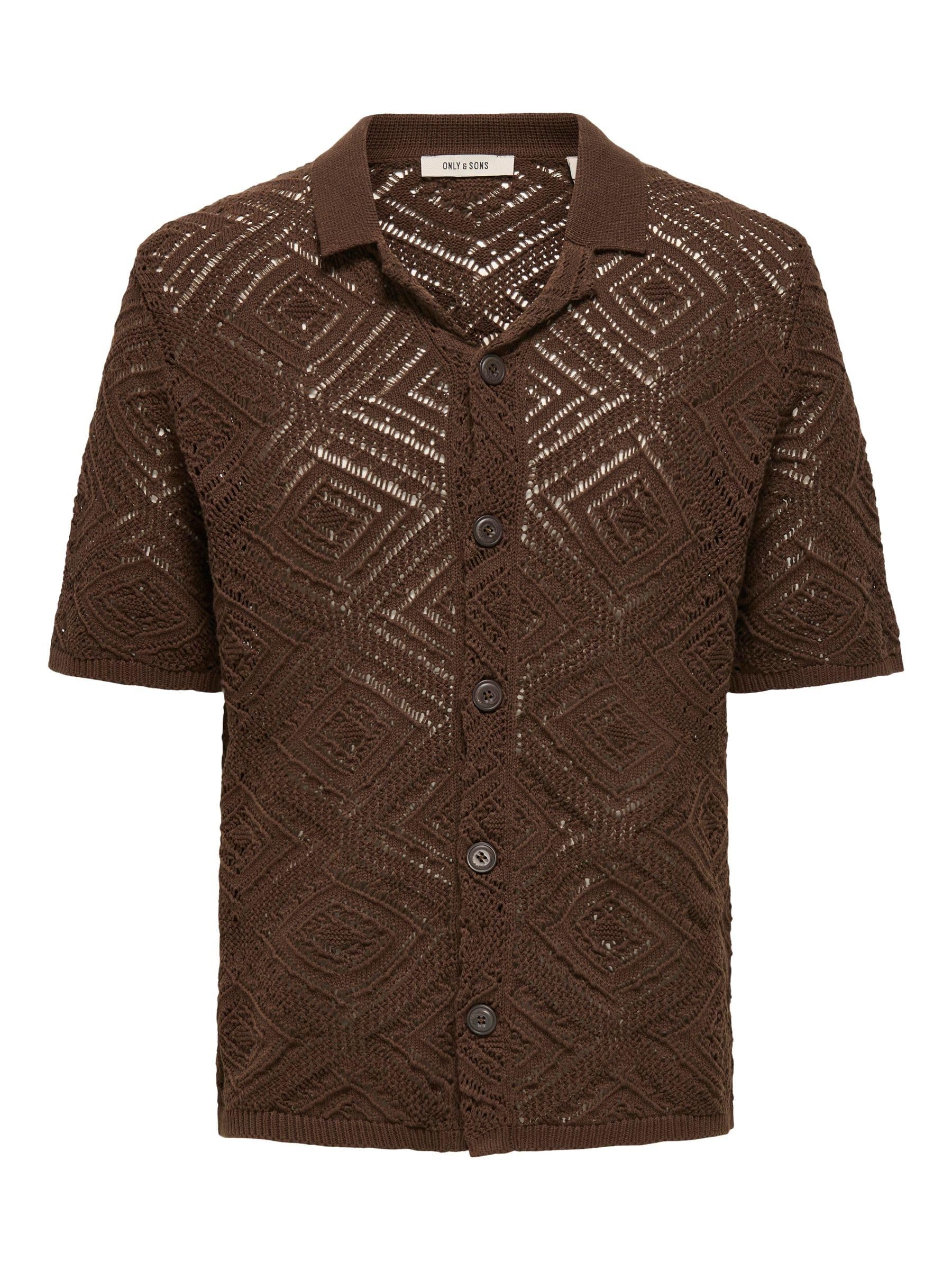 ONLY & SONS Onskolmar Reg 5 SS Shirt Knit, Demitasse, L