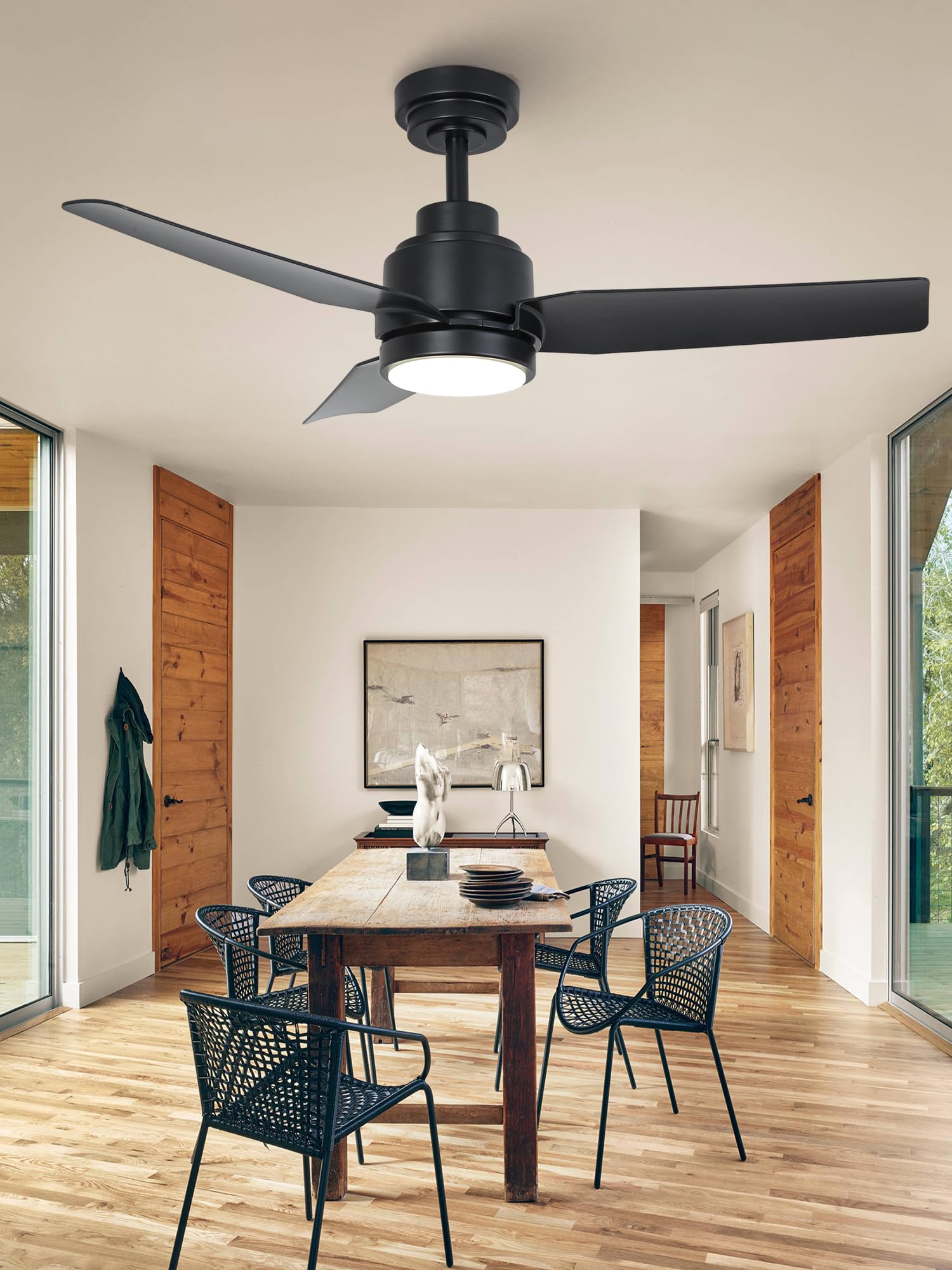 42 Inch Quiet Ceiling Fan with Light Low Noise 39dB DC Motor APP Remote Control 24W LED 3-Color — view 3