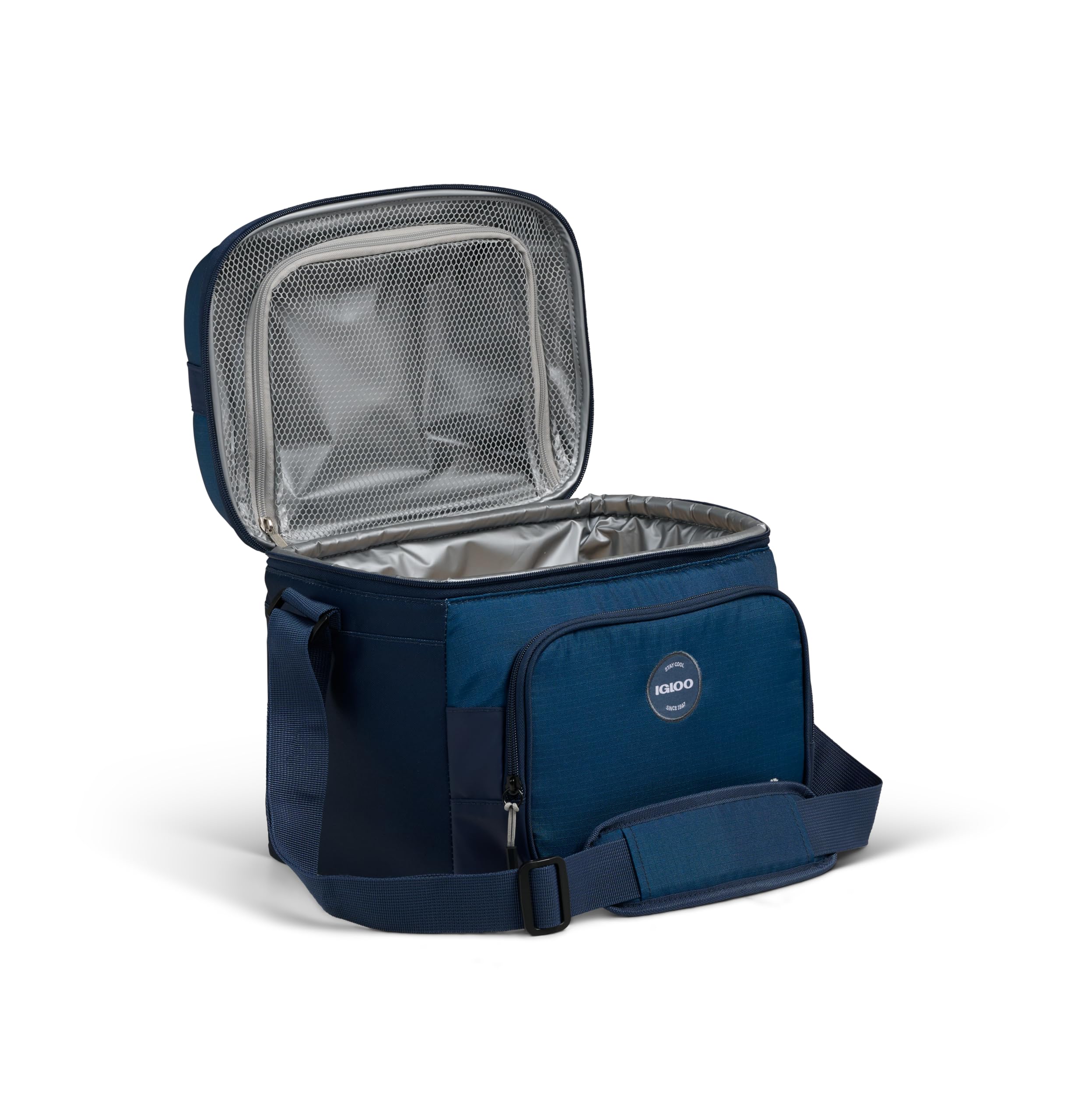 Igloo Latitude Hartop Gripper 22-Can - Glacière Portable - Isolation MaxCold - Doublure Antimicrobienne Étanche - Poche Avant Zippée - Bleu Foncé