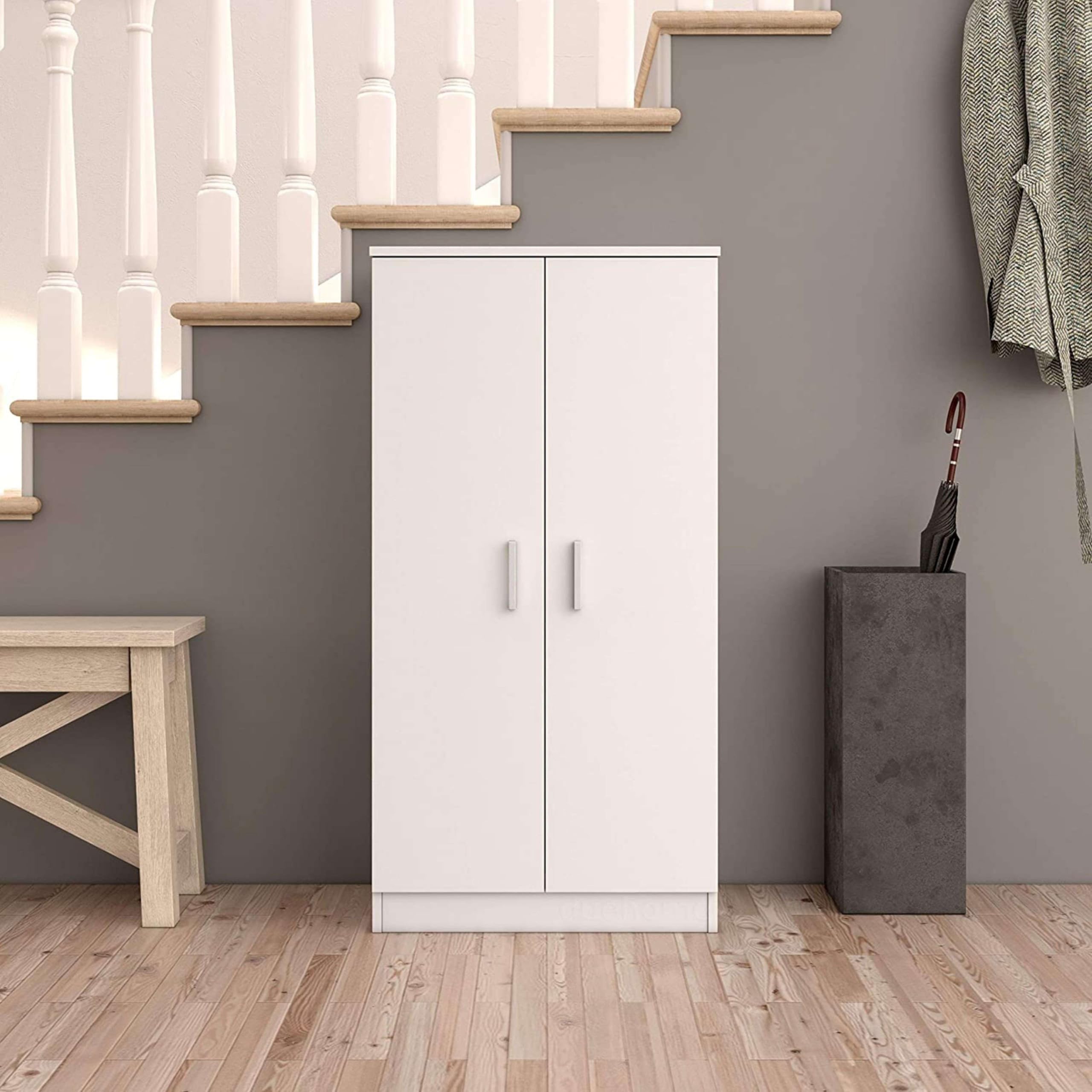 Habitdesign Vivian C1 007813O - Scarpiera Basic, Mobili ausiliari in colore Bianco Brillante, Misure: 108 cm (altezza) x 55 cm (lunghezza) x 36 cm (profondità)