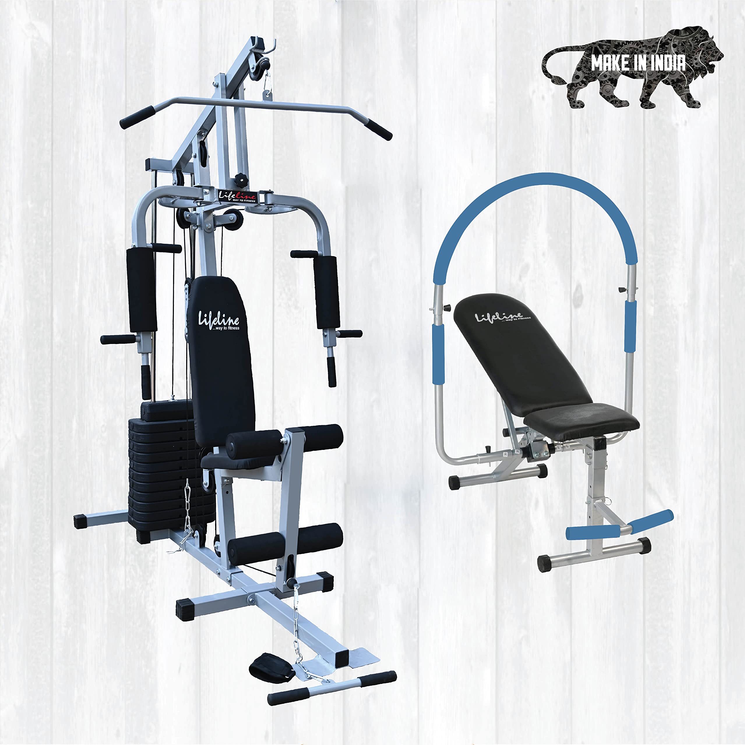 Lifeline Fitness HG-002 Multi Home Gym Combo with LB-301 AB Care Bench for Body Shaping & Toning, 72kg Weight Stack, Free Installation Included (B09WQVVDV5) Amazon Price History, Amazon Price Tracker