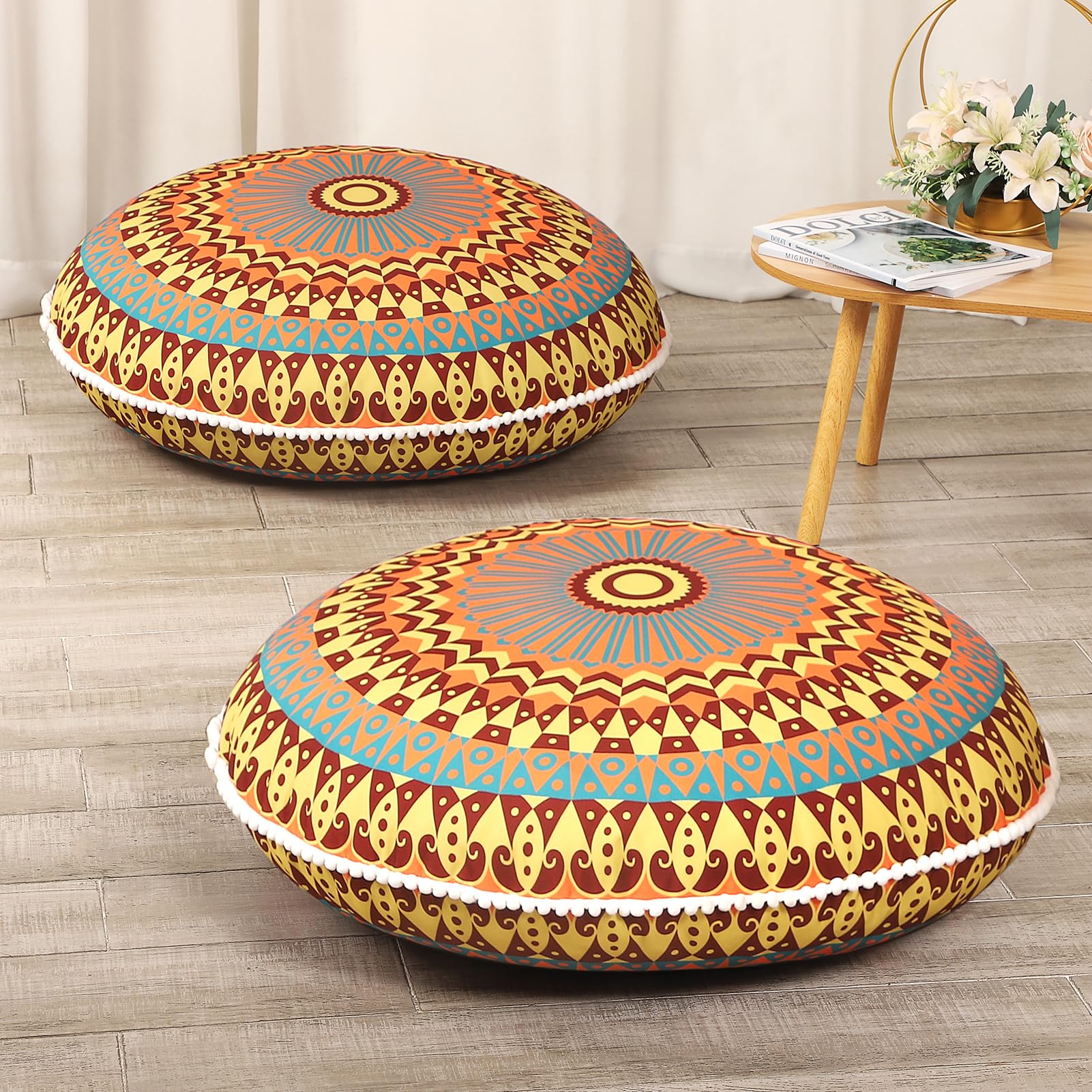 Amazon.com: LOVMOC 32 Inch Round Floor Pillow for Adults Set of 2