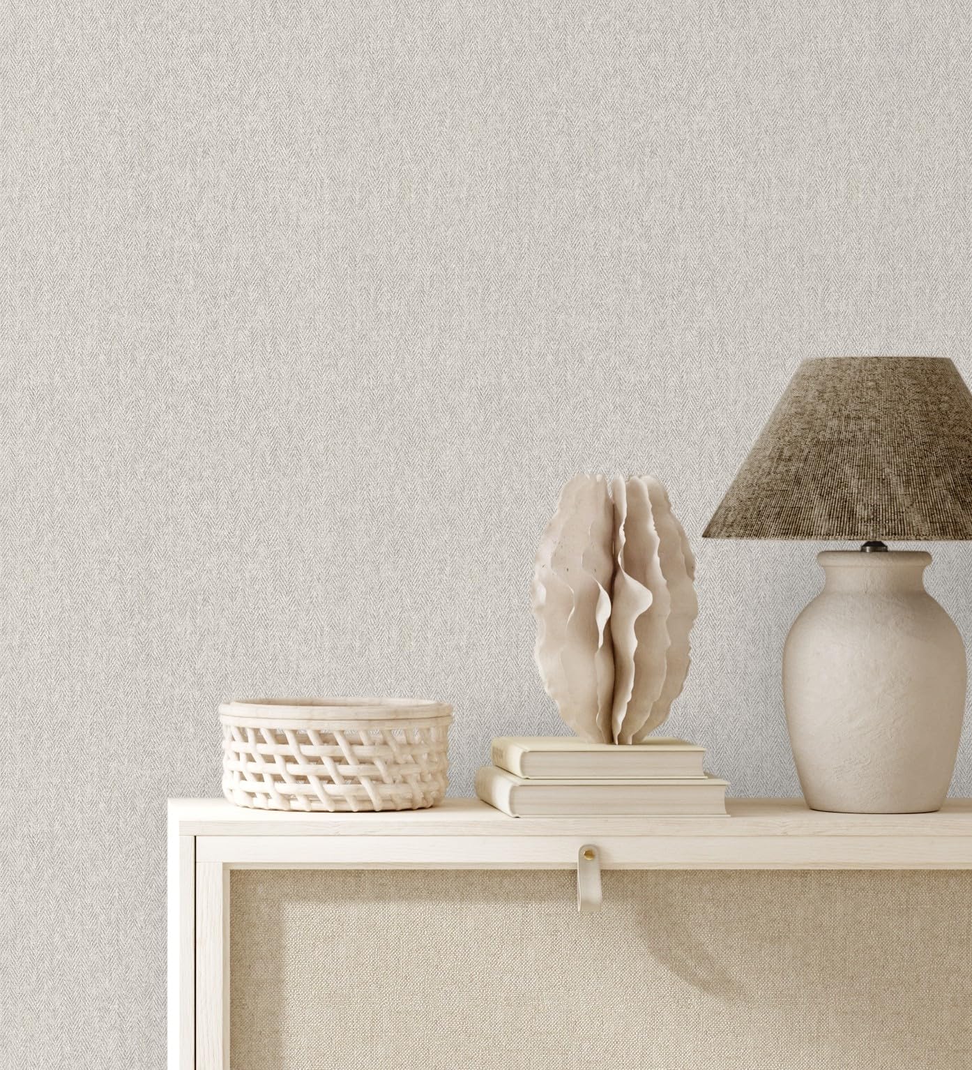 GAULAN 683564 - Carta da parati a spina di pesce con microtexture in tonalità grigie per pareti soggiorno camera da letto corridoio sala da pranzo - Rotolo di 10 m x 0,53 m