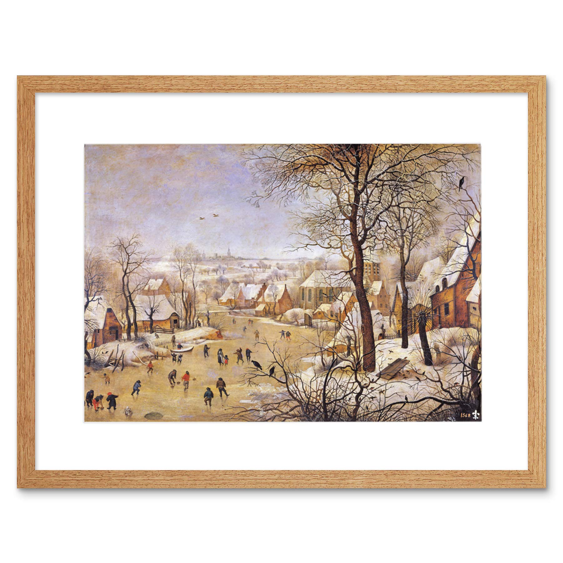 Wee Blue Coo Painting Landscape Brueghel Winter Bird Trap Framed Wall Art Print