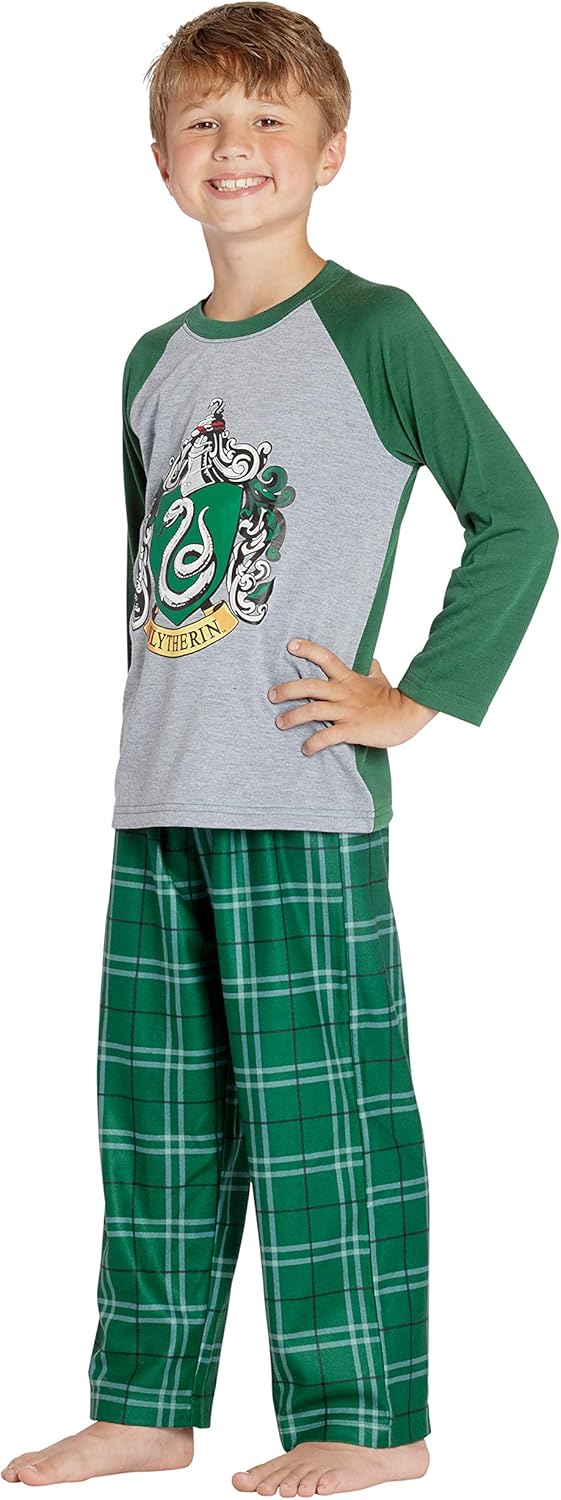 Harry Potter Pajamas Little And Big Boys' Raglan Shirt And Pants Sleepwear Set- (Gryffindor, Large, 10/12) - Image 2