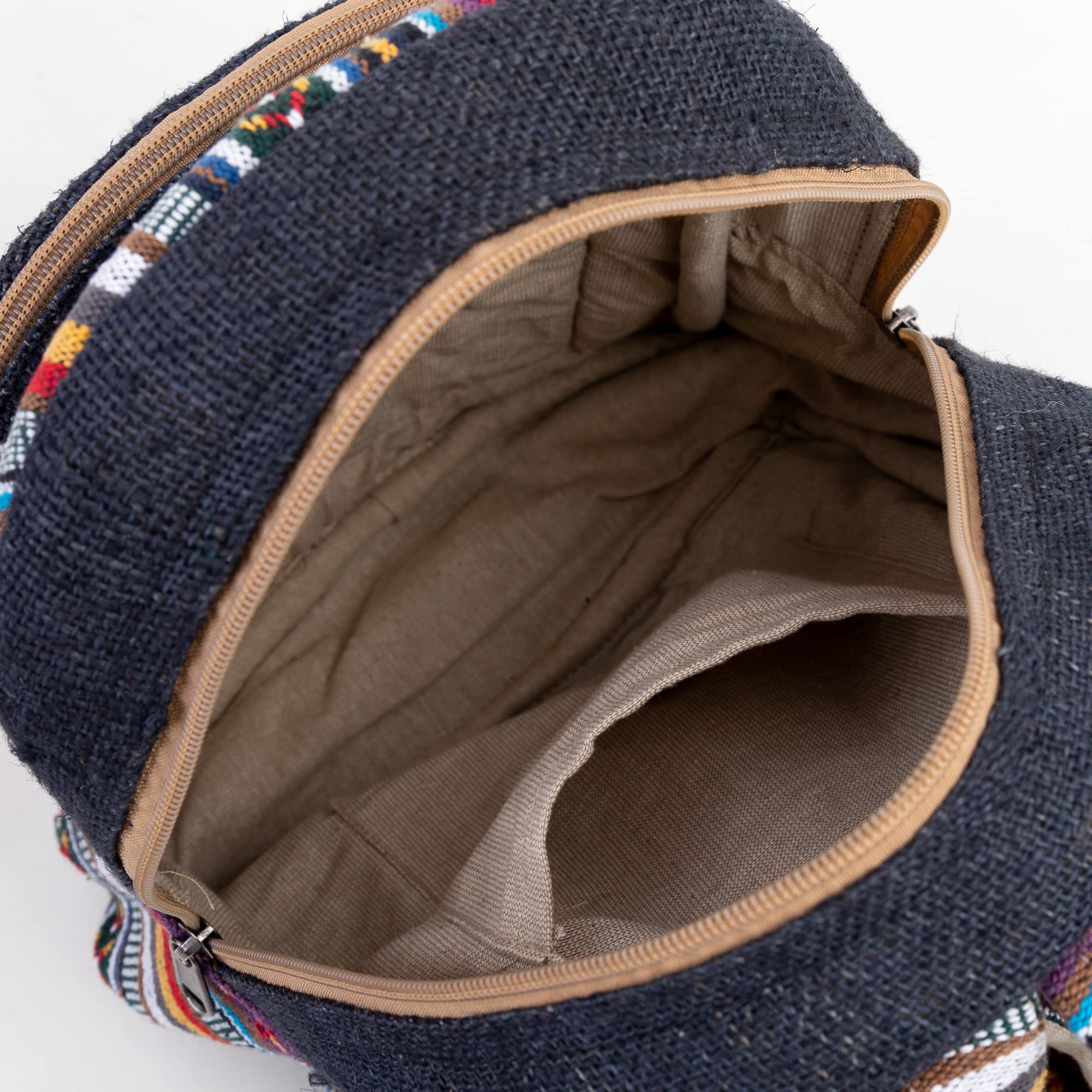 Freakmandu, mini zaino in canapa, stile boho, ecologico, unisex, rustico, durevole, Stampata., S, Boho