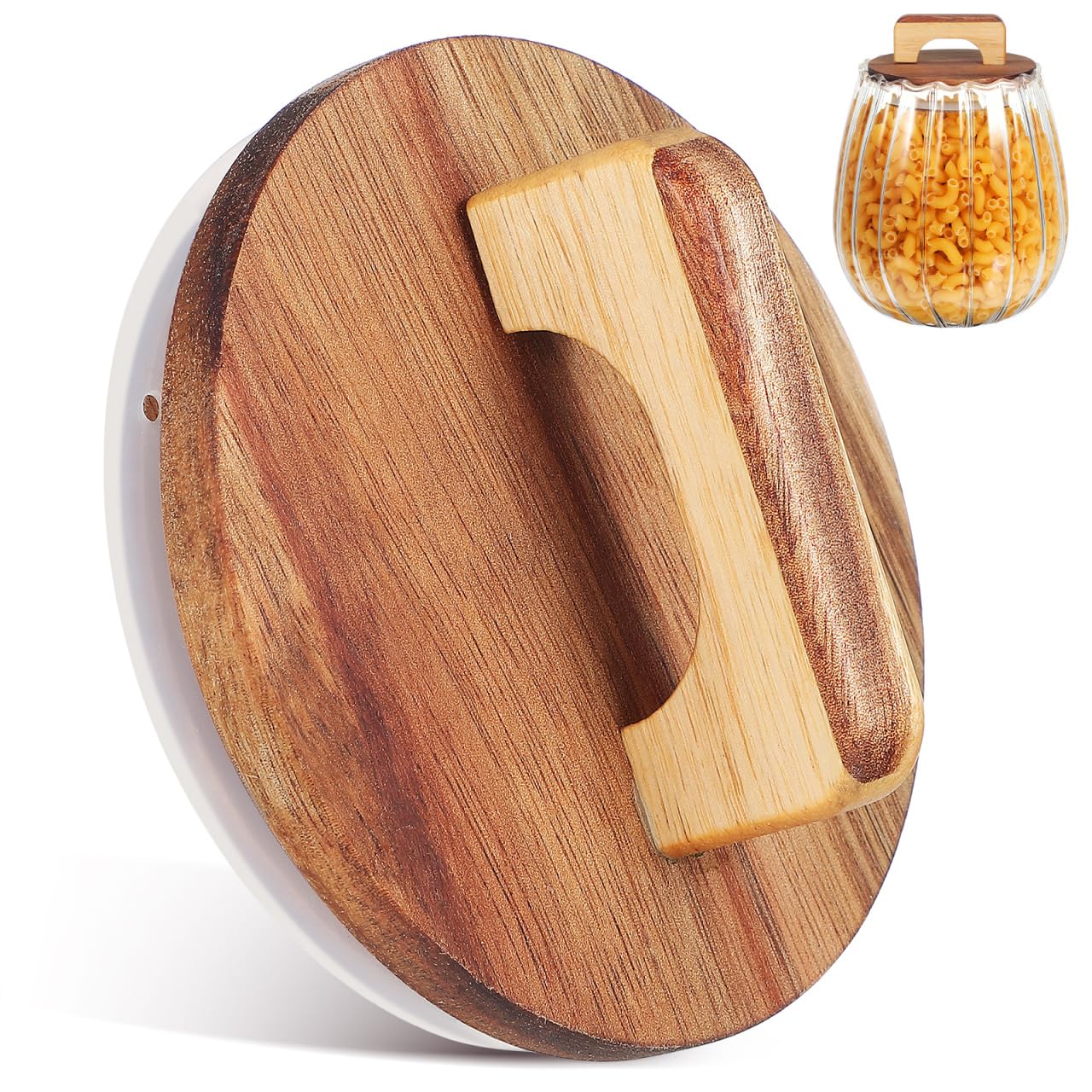Amazon.com: BESTonZON 4-Inch Acacia Wooden Storage Lids - Reusable