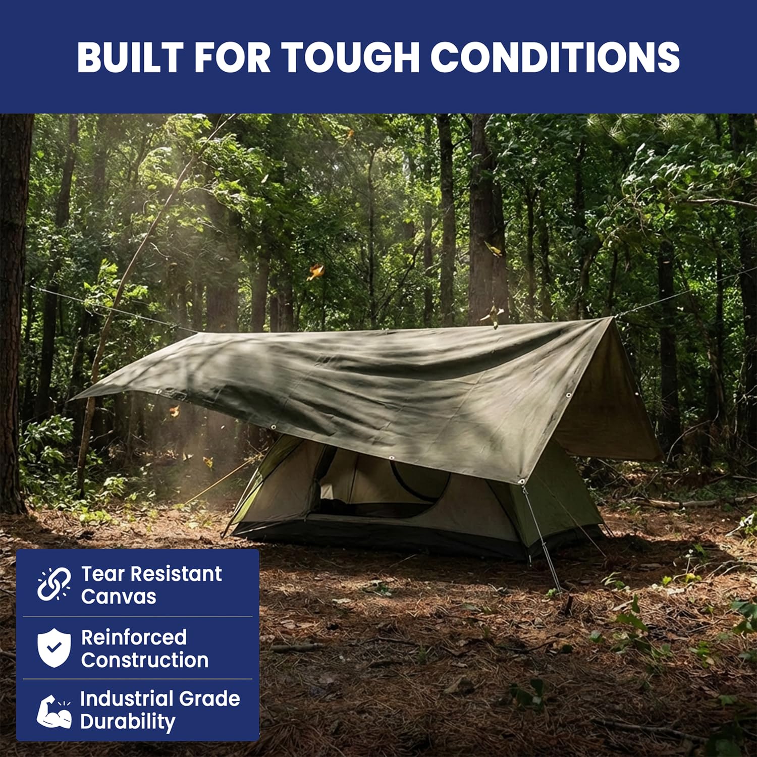 Amazon.com: Tarps Now 8x10 ft Heavy Duty Canvas Tarp, 36 Mil, 16