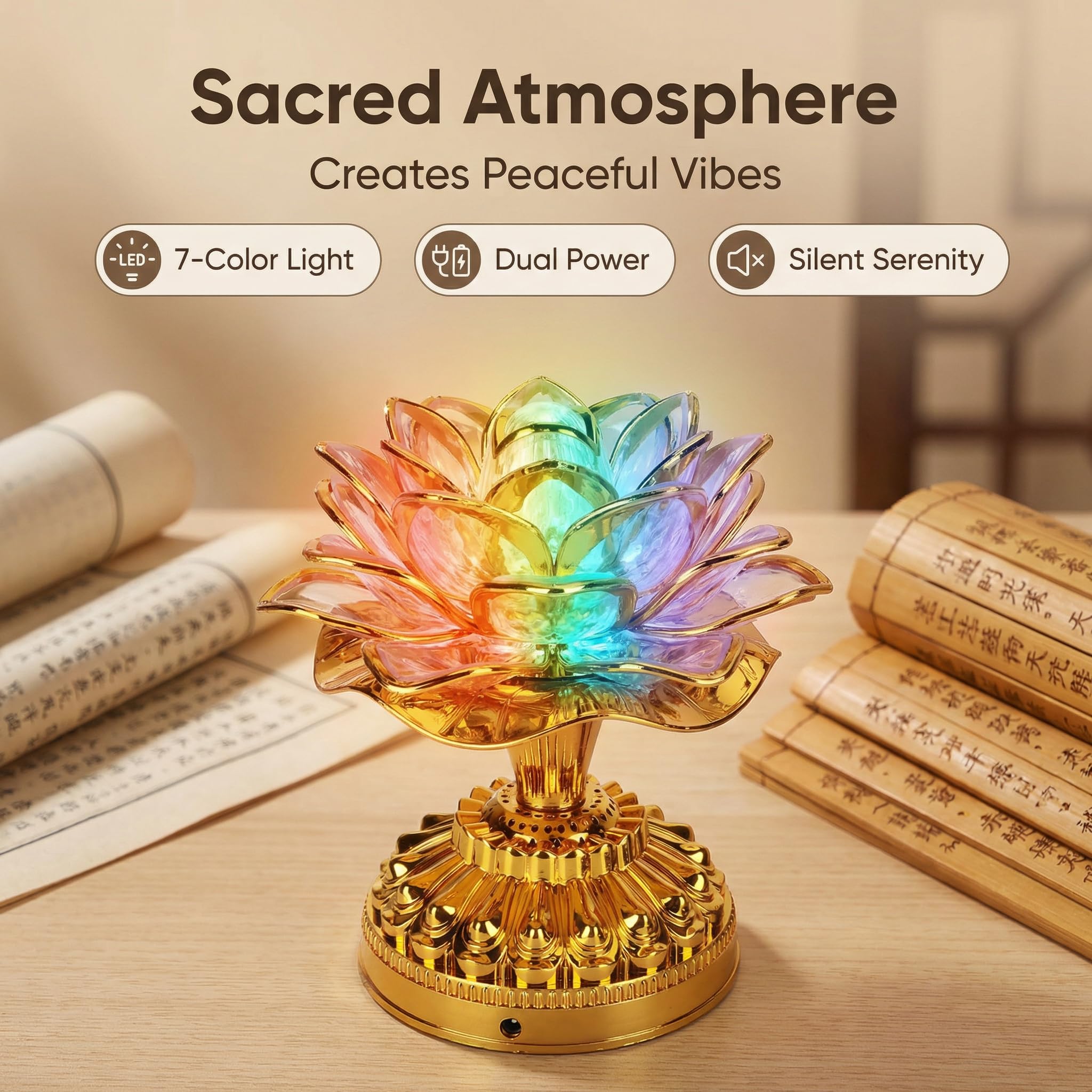 Amazon｜OUKENS 蓮の花ランプ LED 仏壇ライト USプラグ付き