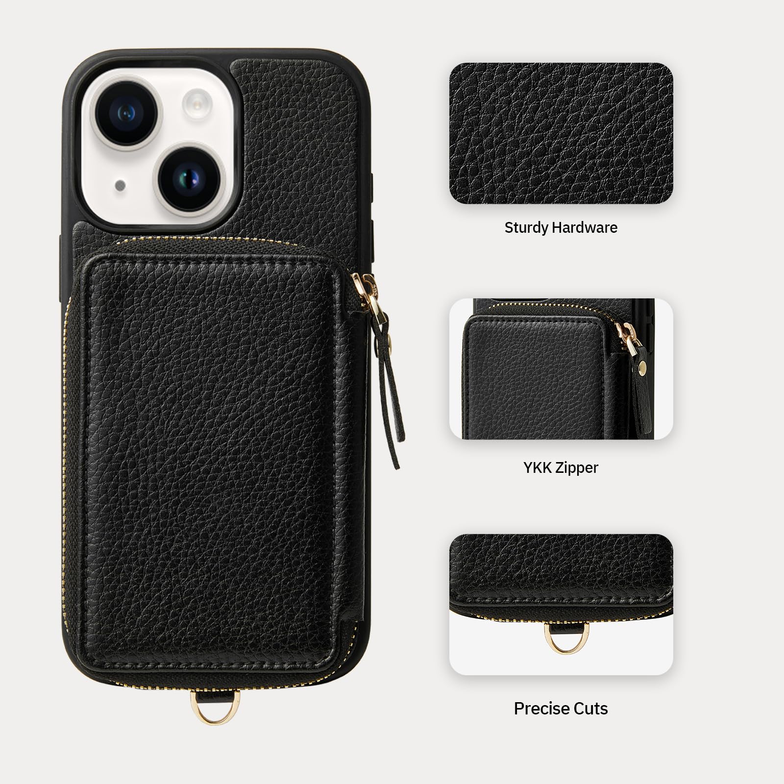 Amazon.com: ZVE for iPhone 13 Wallet Case with Wristlet, Zipper