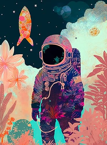 Cross & Glory - Tropics on the Moon - Rompecabezas de 1000 piezas para adultos Impresionante obra de arte de astronautas y plantas tropicales en la