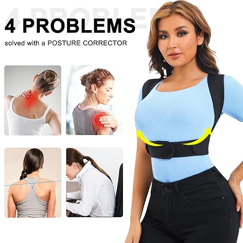 Miniatura 3 de URSEXYLY Corrector de postura para mujeres y hombres, soporte ajustable para soporte de clavícula, enderezador de espalda transpirable para espalda,