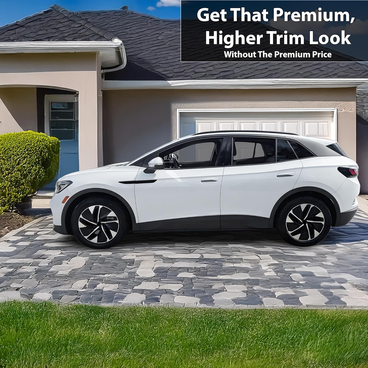 BOGAR TECH DESIGNS for Volkswagen ID4 2021-2026 Side Fender Badge Chrome Delete – Precut Vinyl Trim Overlay, Gloss Black Blackout Look