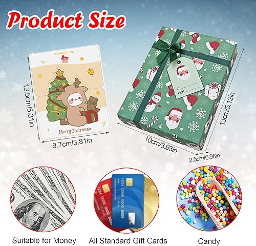 Miniatura 2 de Cajas de tarjetas de regalo de Navidad con lazos y etiquetas para tarjetas de felicitación, tarjetas de regalo únicas de vacaciones, cajas de