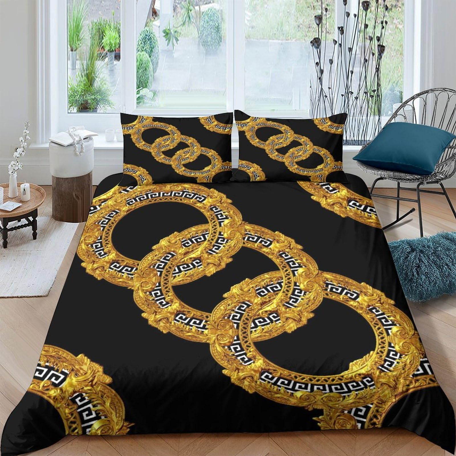 GPLZQXKJNH 3D Printed Neon Maple Leaf Duvet Cover Set Microfiber Soft Breathable Gradient Leaf Bedding Set with 2 Pillowcases for Bedroom Decor Single（135x200cm）