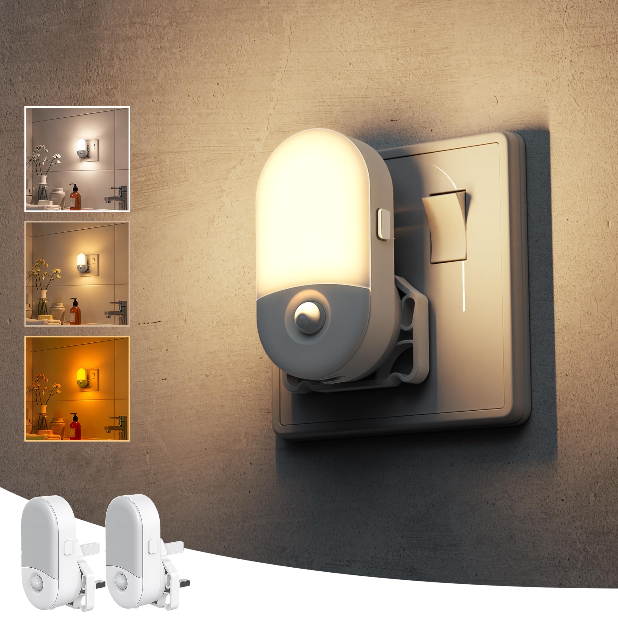 LOHAS-LED Motion Sensor Night Light,Motion Sensor Lights Indoor,2 Pack