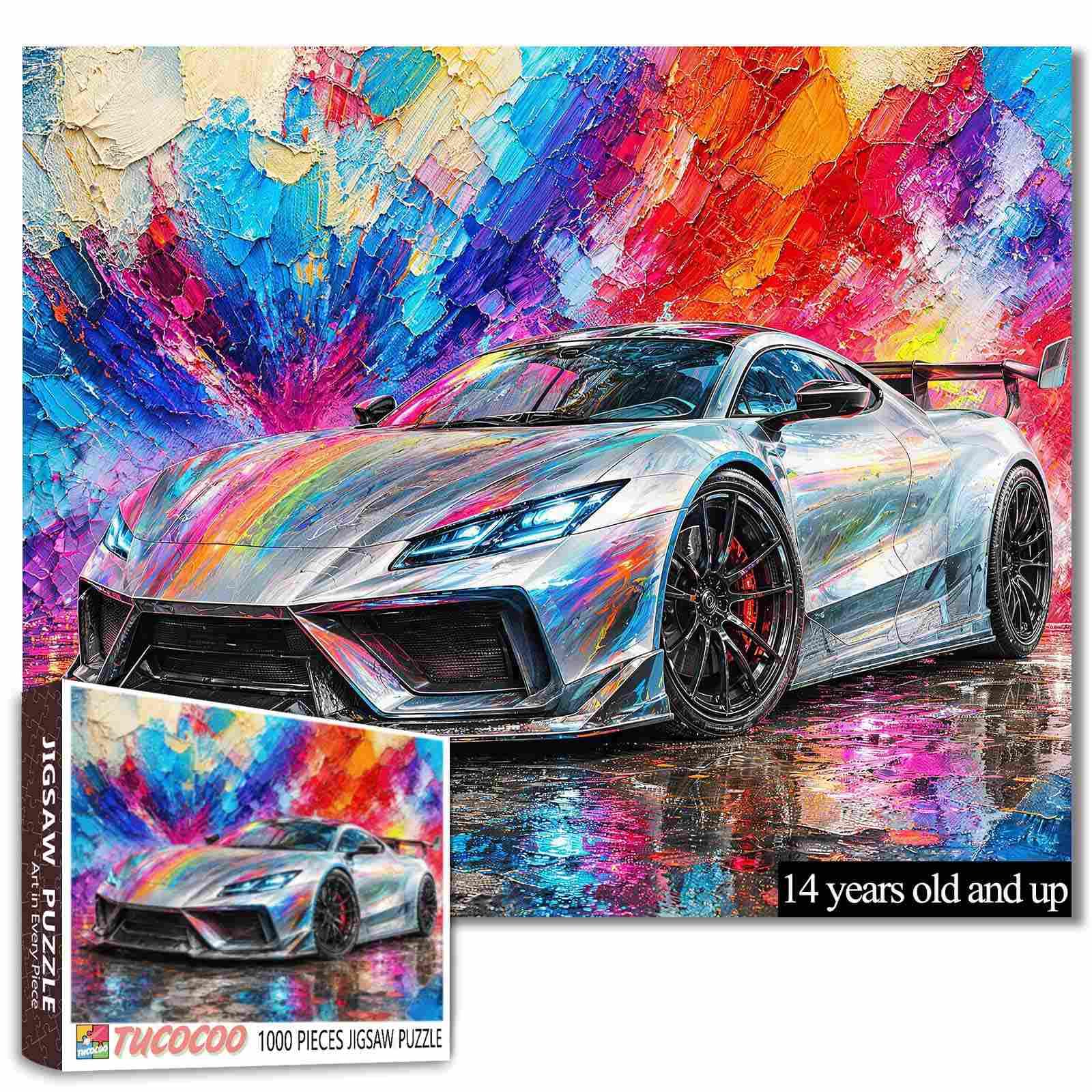 Supercar 1000 Piece Jigsaw Puzzle for Adults Multicolour Sports Car Puzzle