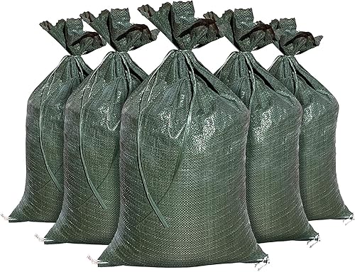 Sandbaggy Bolsas de arena vacías de poliéster con protección UV Tamaño 14 x 26 pulgadas. Color Verde- Bolsas de arena para inundaciones - Bolsa de