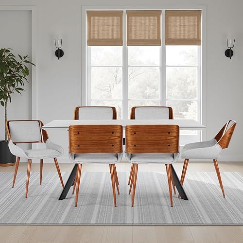Miniatura 17 de Armen Living Silla de comedor Panda en tela gris y acabado de madera de nogal, 25 pulgadas de profundidad x 20 pulgadas de ancho x 31 pulgadas de