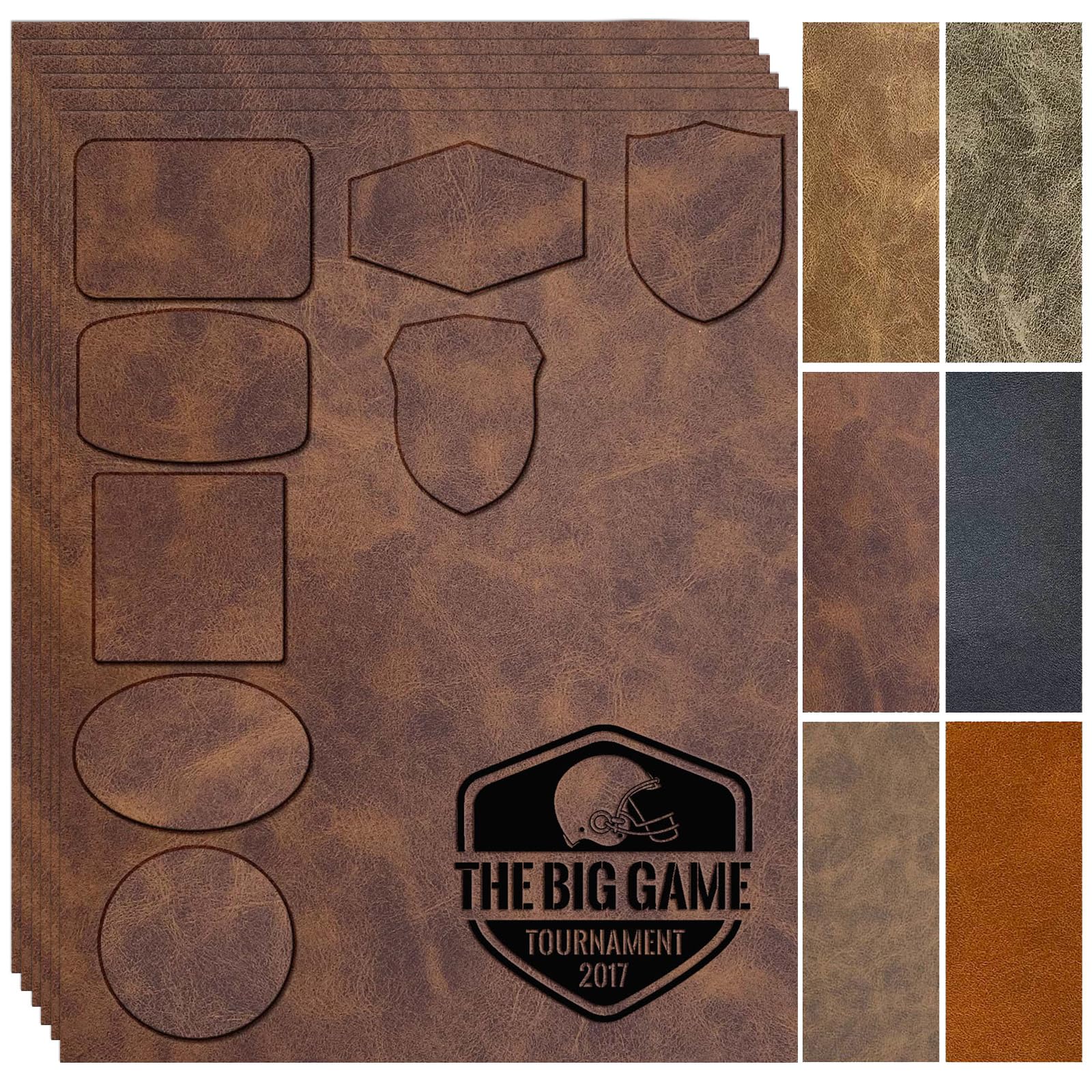 Leatherette Patches for Laser Engraving with Heat Press Adhesive Backing Iron-on Laserable Leather Hat Patches Blank Engravable/Engraver Faux Leather