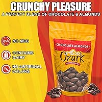 Vista 3 de OZARK NUT ROASTERS, Almendras de chocolate, nueces con sabor a chocolate, almendras confitadas gourmet de clase mundial, paquete resellable