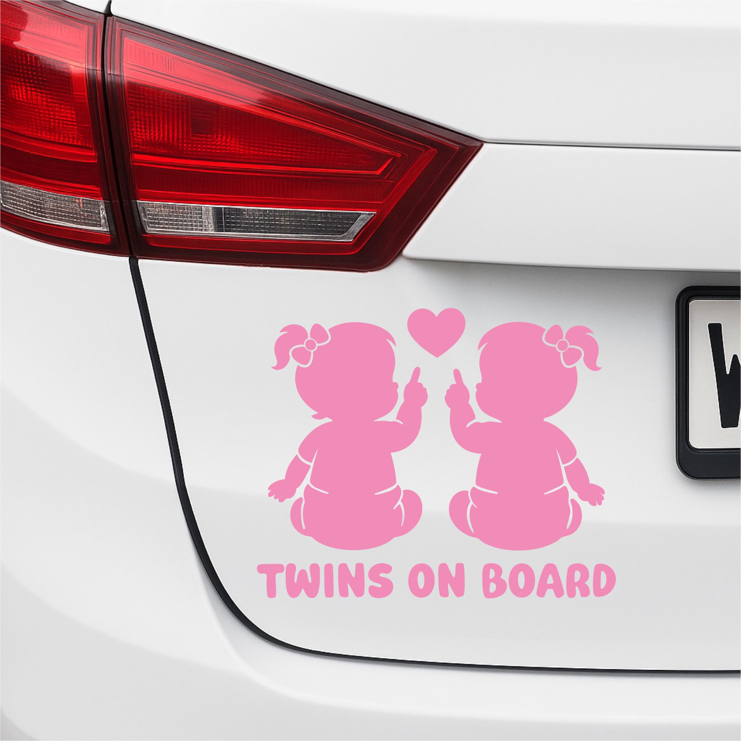 Twins on Board Sticker Car Baby Sticker Twins, Weatherproof Handmade in Germany 13 x 10 cm Boy, Boy, Girl, Girl