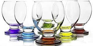 Red Co. Orion Colored Footed Goblets, 8.25 Ounce - Set of 6 - coolthings.us
